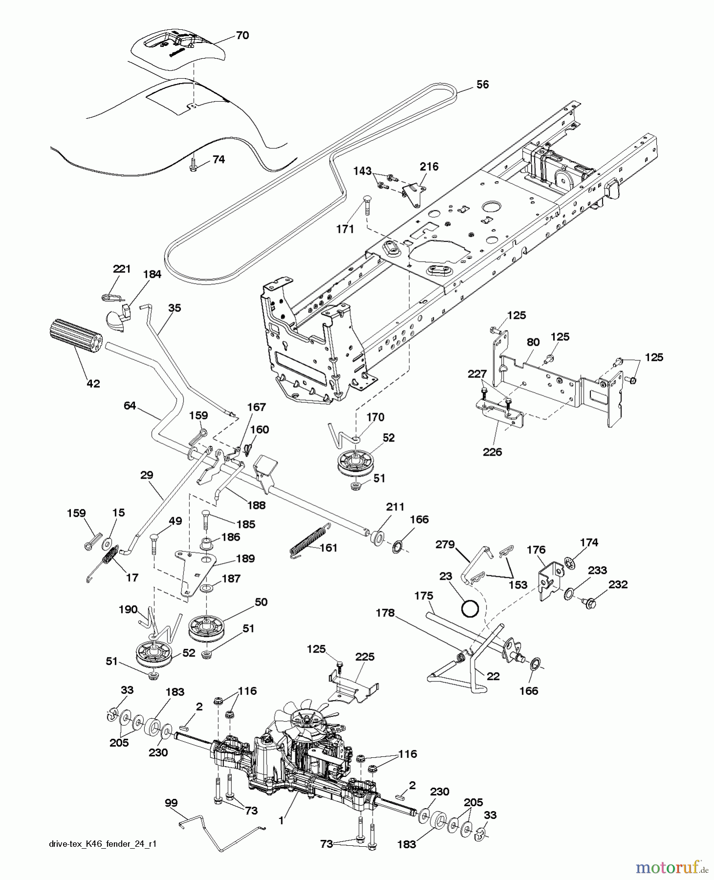  Husqvarna Rasen und Garten Traktoren YTH 2042 (96043012103) - Husqvarna Yard Tractor (2011-08 & After) DRIVE