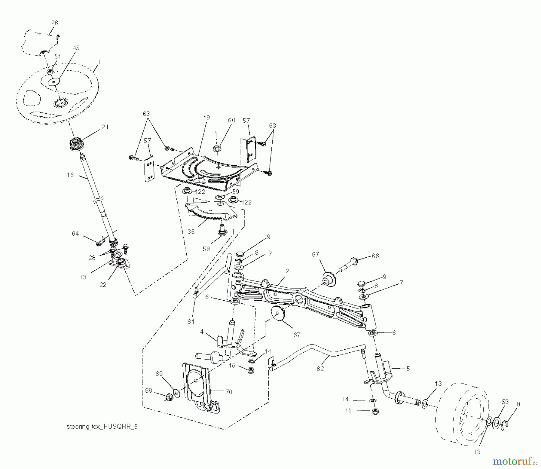  Husqvarna Rasen und Garten Traktoren YTH 2042 (96043012104) - Husqvarna Yard Tractor (2012-08 & After) STEERING