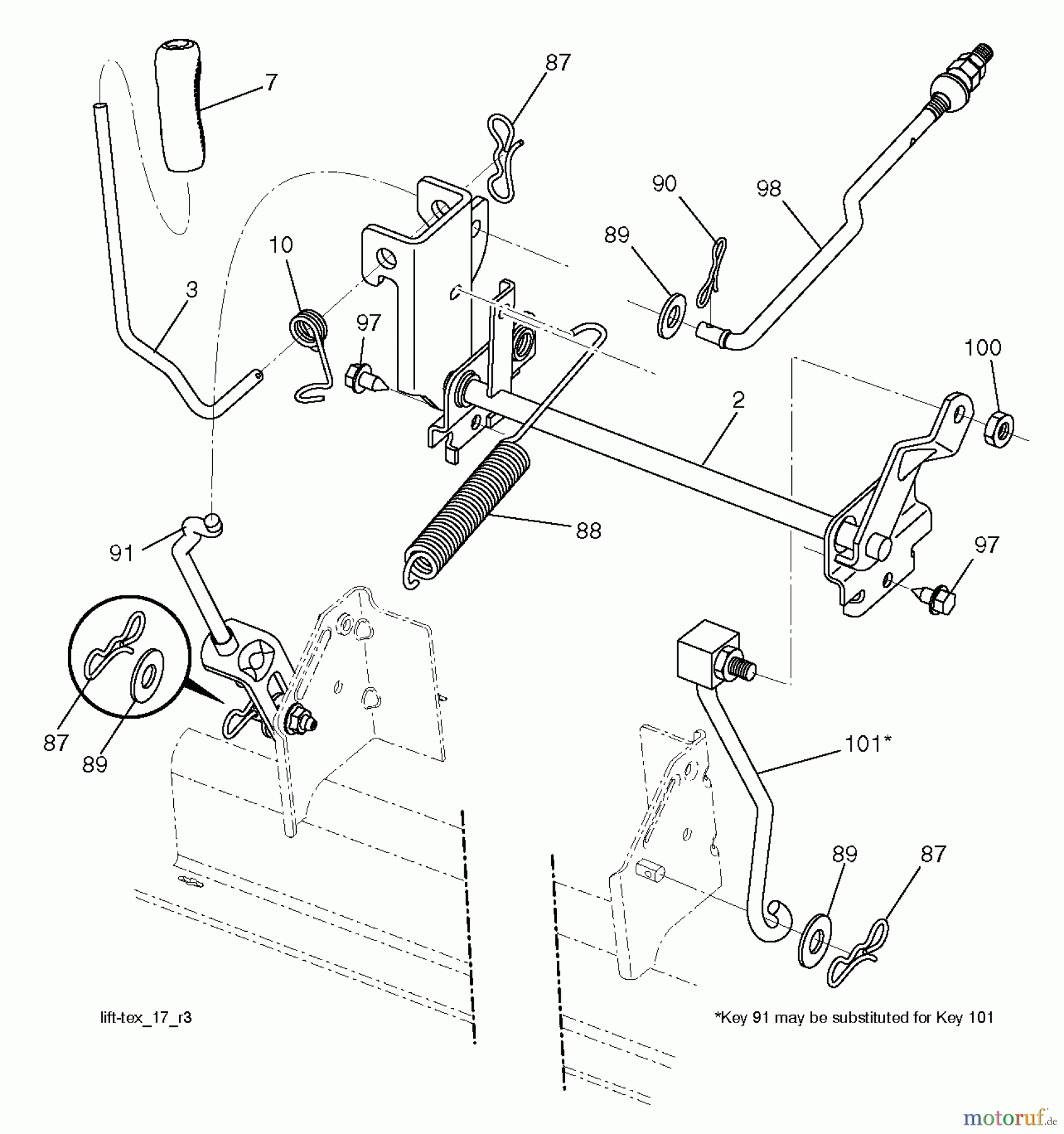  Husqvarna Rasen und Garten Traktoren YTH 2042 (96048003000) - Husqvarna Yard Tractor (2011-11 & After) MOWER LIFT LEVER