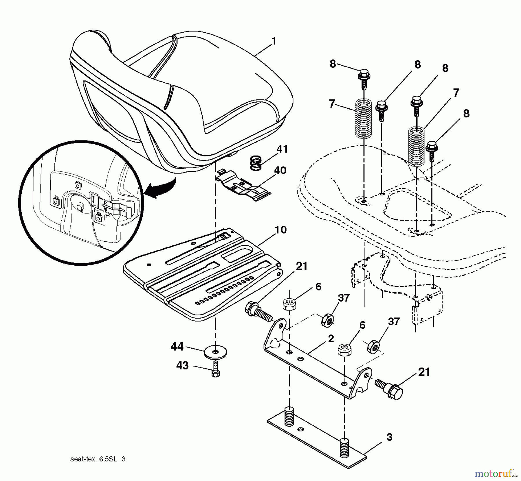  Husqvarna Rasen und Garten Traktoren YTH 2042 (96048003000) - Husqvarna Yard Tractor (2011-11 & After) SEAT