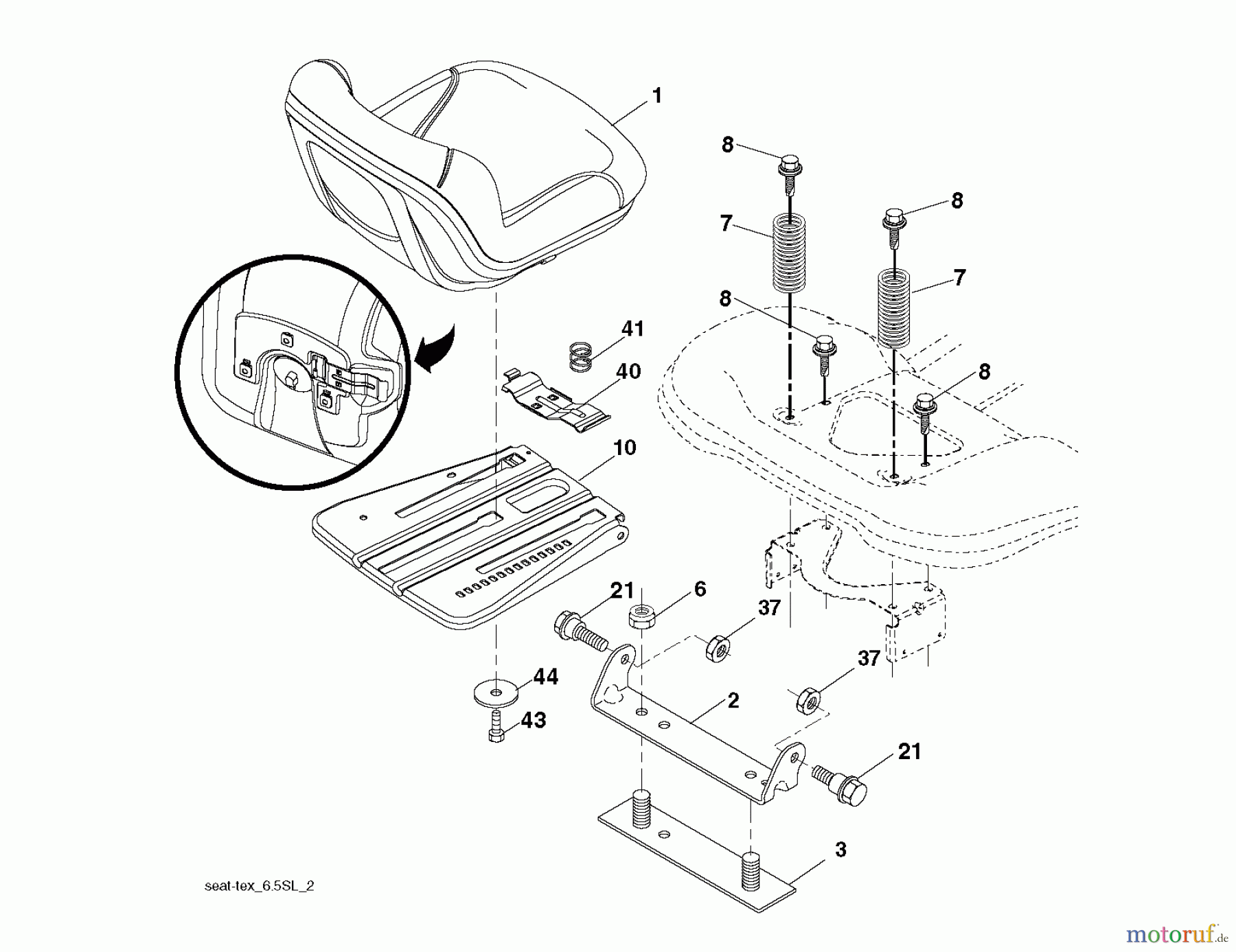  Husqvarna Rasen und Garten Traktoren YTH 2042TD (96041005405) - Husqvarna Yard Tractor (2013-02 & After) SEAT