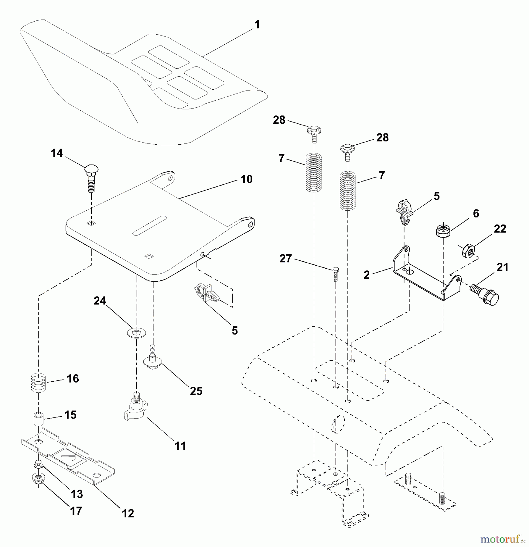  Husqvarna Rasen und Garten Traktoren YTH 2046B (954567079) - Husqvarna Yard Tractor (2001-01 & After) Seat Assembly