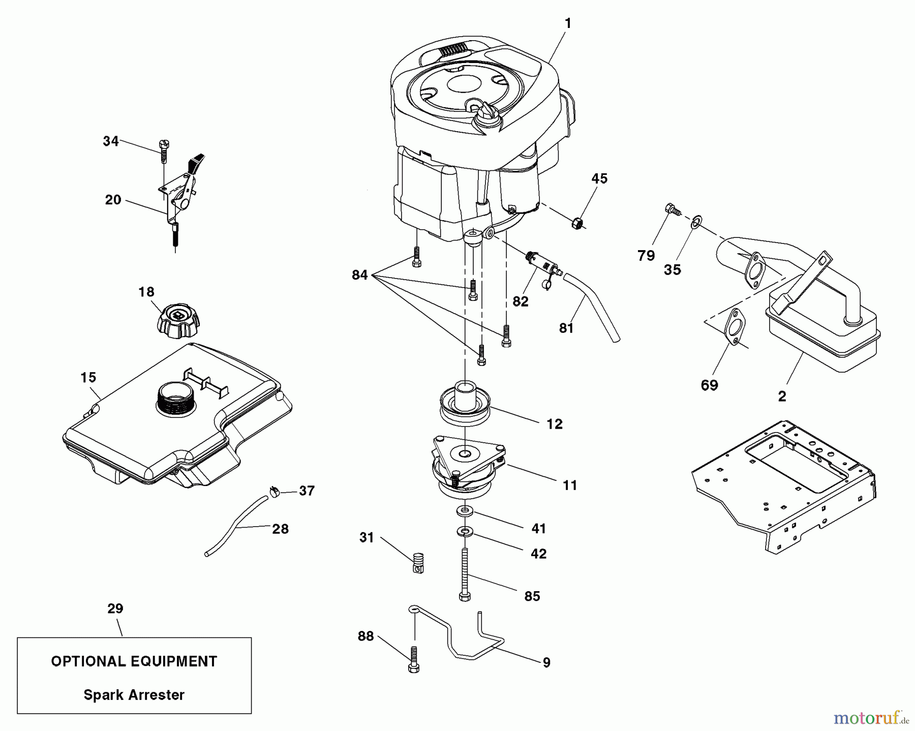  Husqvarna Rasen und Garten Traktoren YTH 20B42T (96043002002) - Husqvarna Yard Tractor (2006-03 & After) Engine