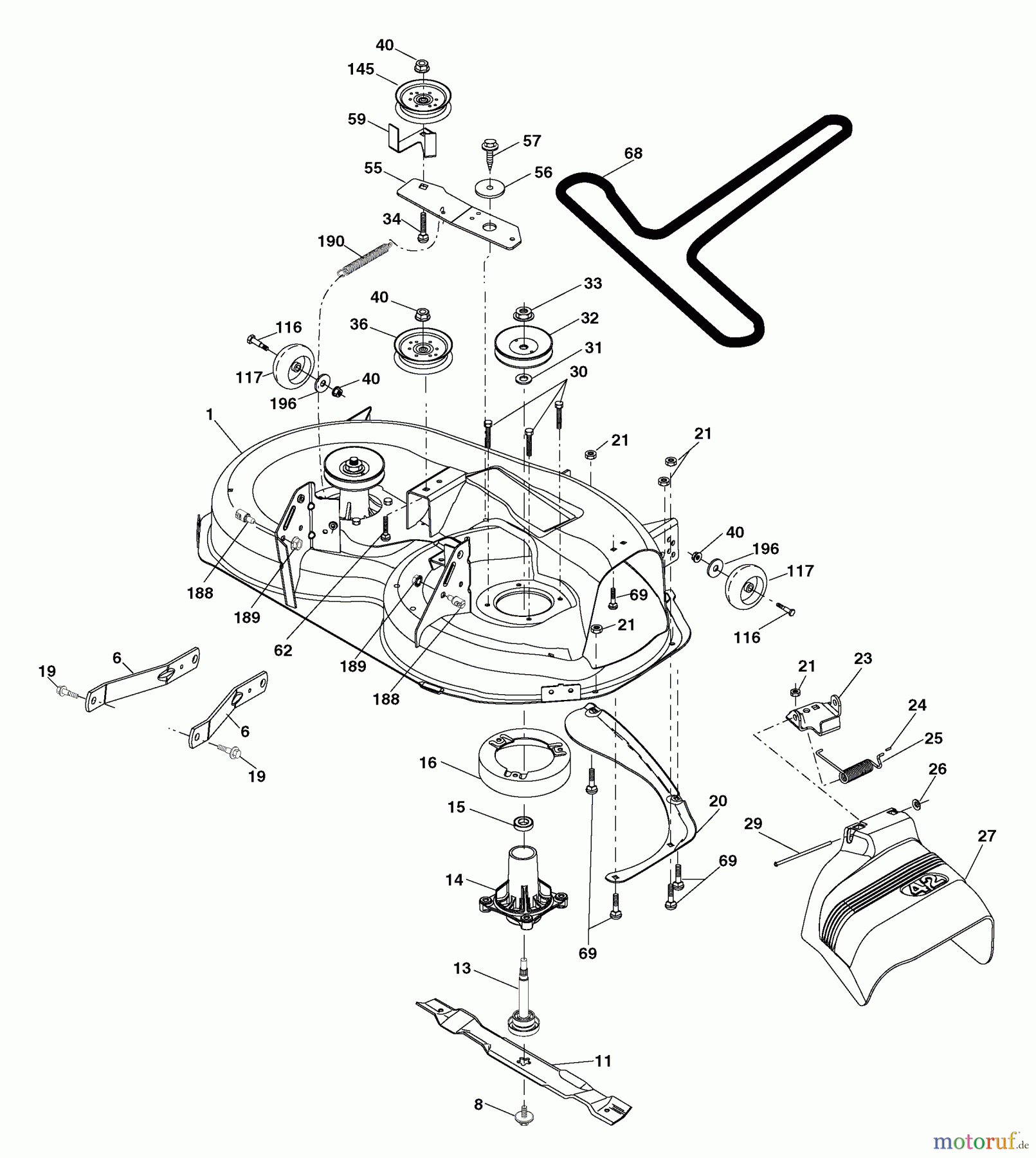  Husqvarna Rasen und Garten Traktoren YTH 20F42T (960430005) (917.279240) - Husqvarna Yard Tractor (2006-05 & After) (Sears Craftsman) Mower Deck