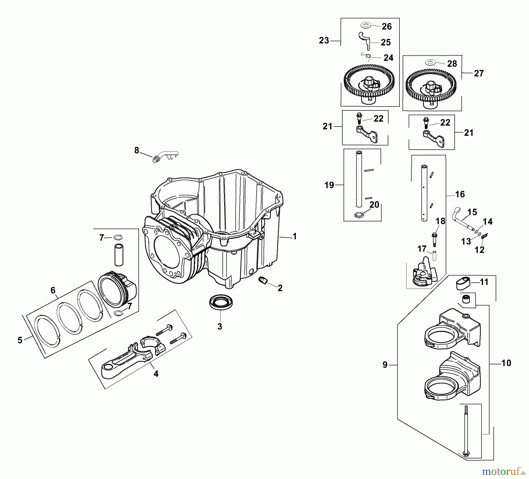  Husqvarna Rasen und Garten Traktoren YTH 20F42T (960430005) (917.279241) - Husqvarna Yard Tractor (2006-05 & After) (Sears Craftsman) Crankcase