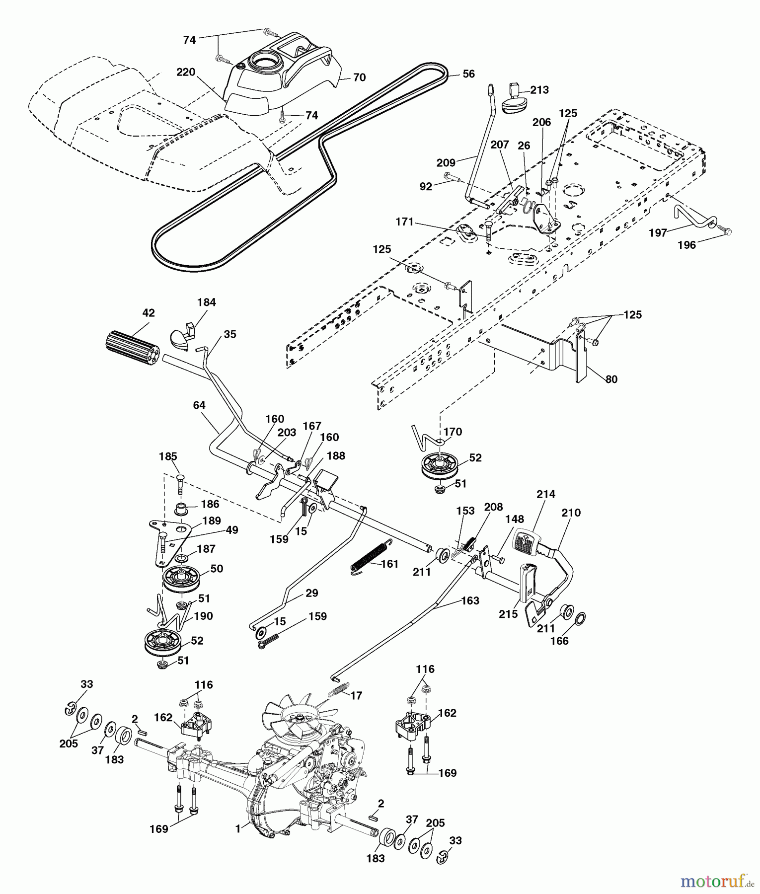  Husqvarna Rasen und Garten Traktoren YTH 20F42T (96043000500) - Husqvarna Yard Tractor (2006-05 & After) Drive