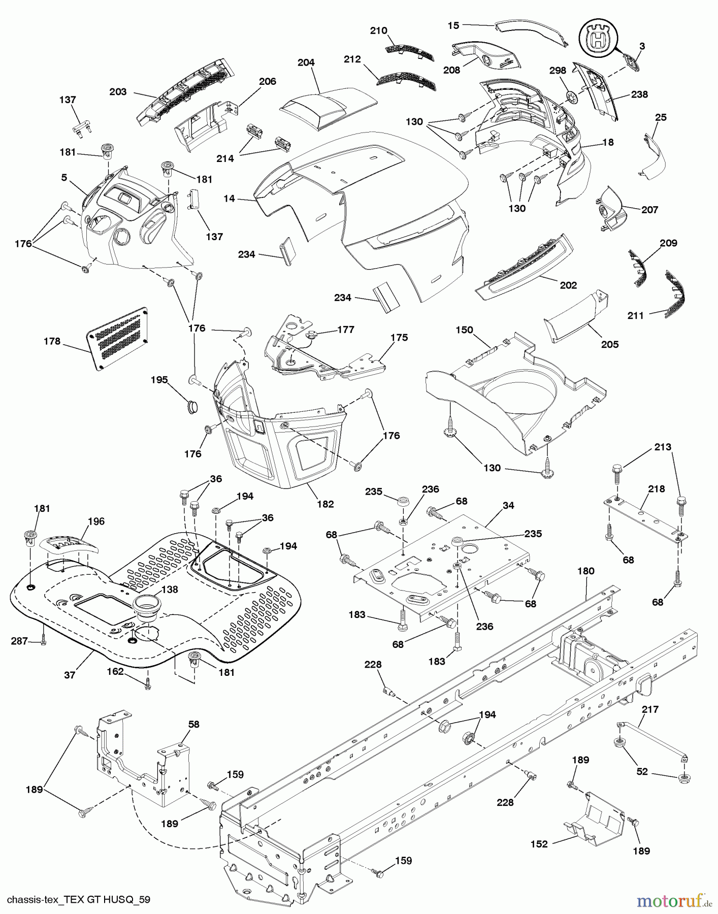  Husqvarna Rasen und Garten Traktoren YTH 20K46 (917.289541) - Husqvarna Yard Tractor (2010-01 & After) (Sears Craftsman) Chassis