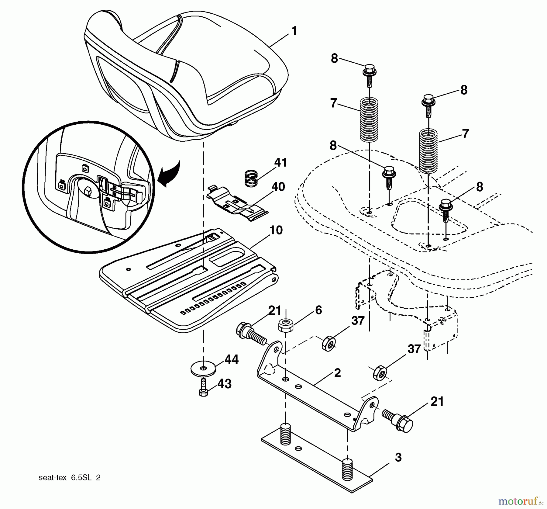  Husqvarna Rasen und Garten Traktoren YTH 20K46 (917.289542) - Husqvarna Yard Tractor (2010-01 & After) (Sears Craftsman) Seat Assembly