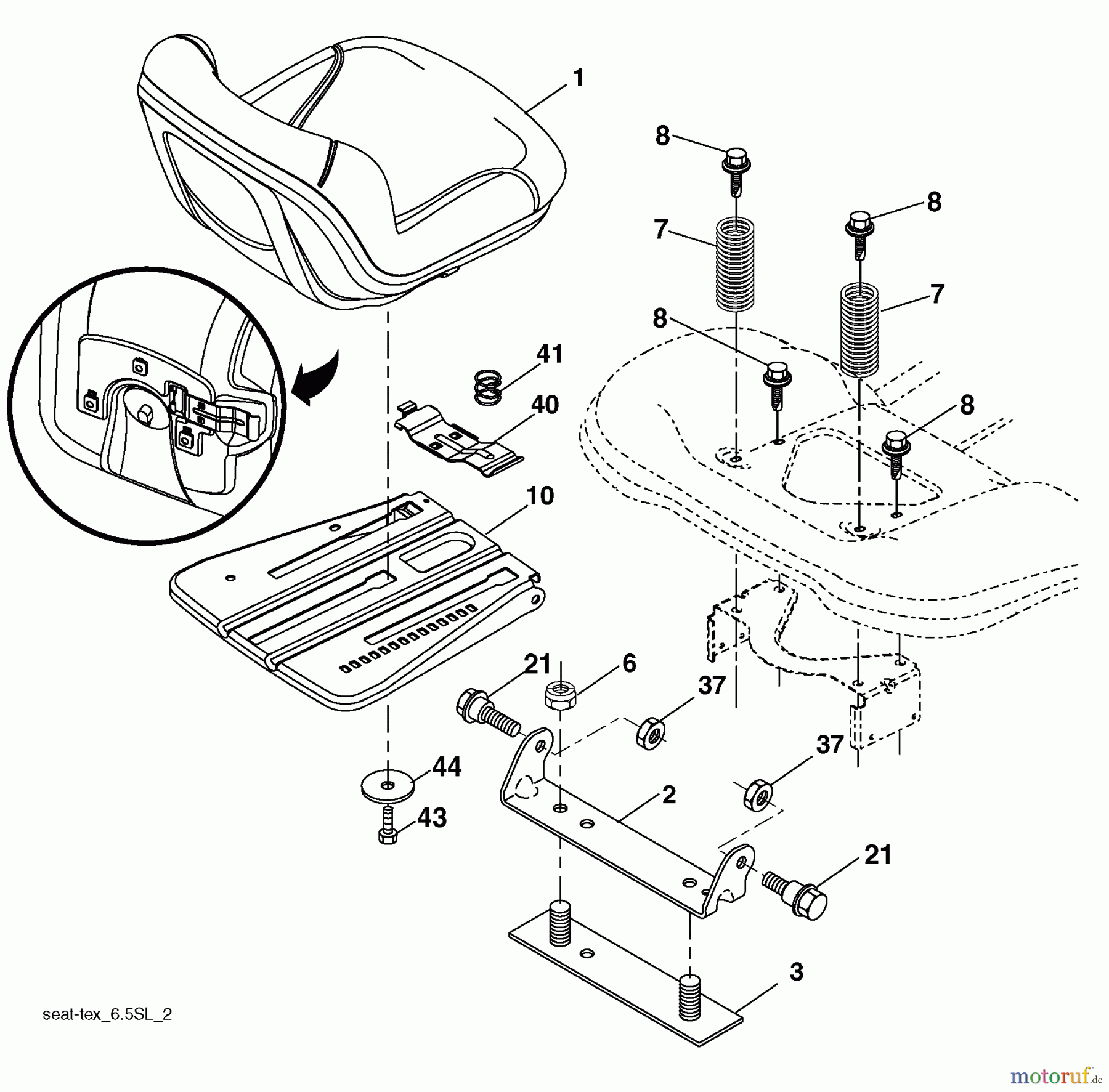  Husqvarna Rasen und Garten Traktoren YTH 20K46 (917.289543) - Husqvarna Yard Tractor (2010-02 & After) (Sears Craftsman) Seat Assembly