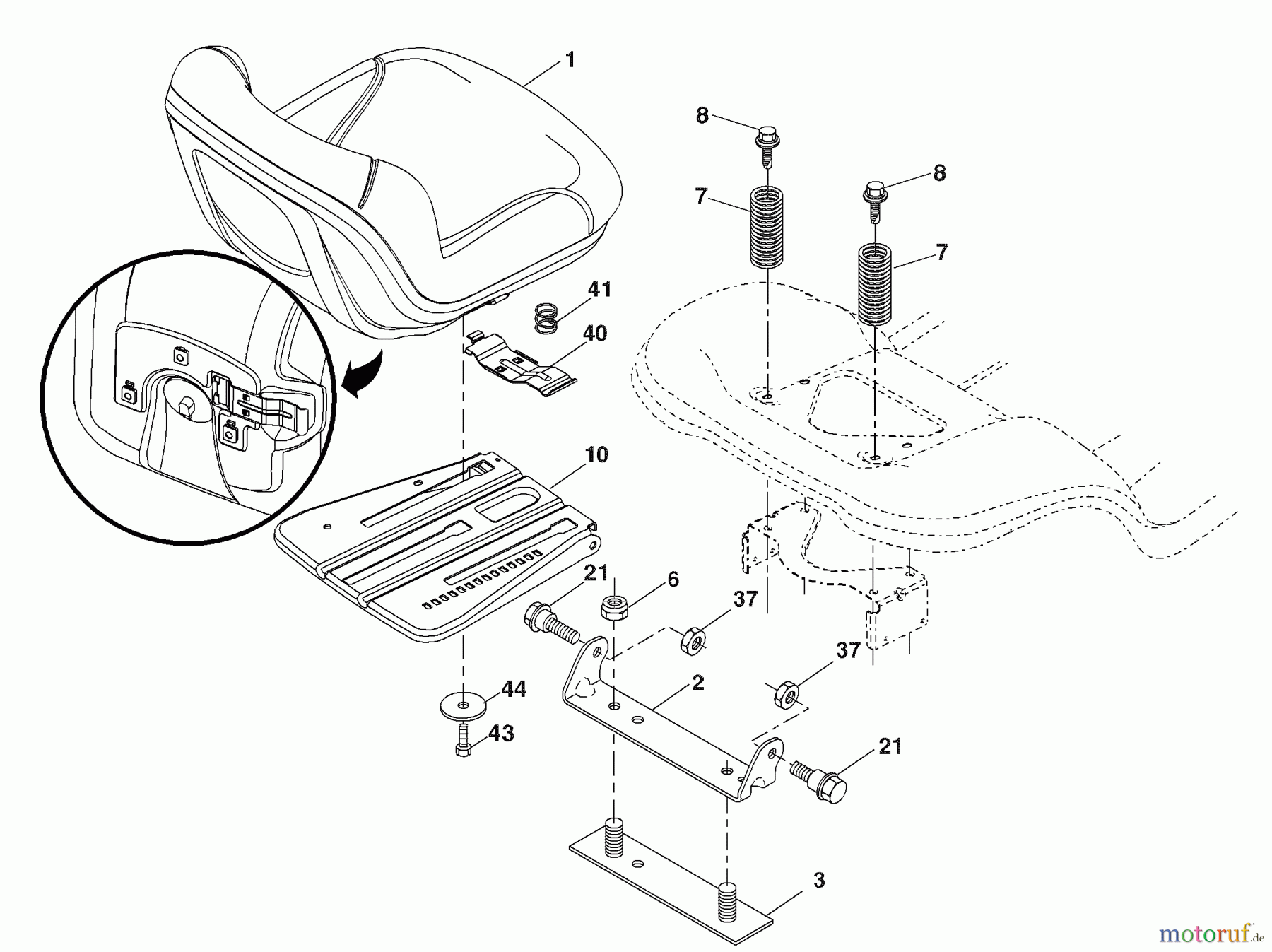  Husqvarna Rasen und Garten Traktoren YTH 20K46 (96043003300) - Husqvarna Yard Tractor (2006-11 & After) Seat Assembly