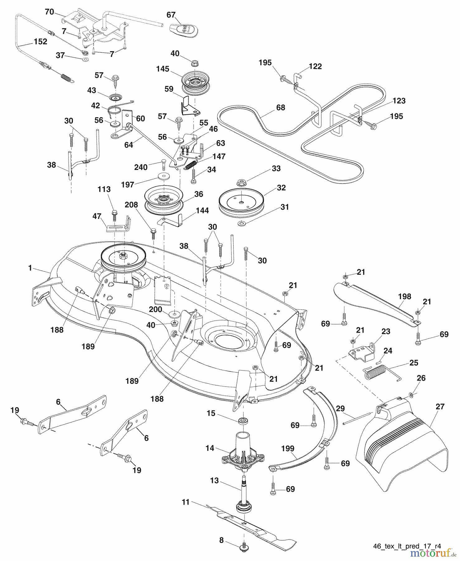  Husqvarna Rasen und Garten Traktoren YTH 20K46 (96043003301) - Husqvarna Yard Tractor (2008-10 & After) Mower Deck