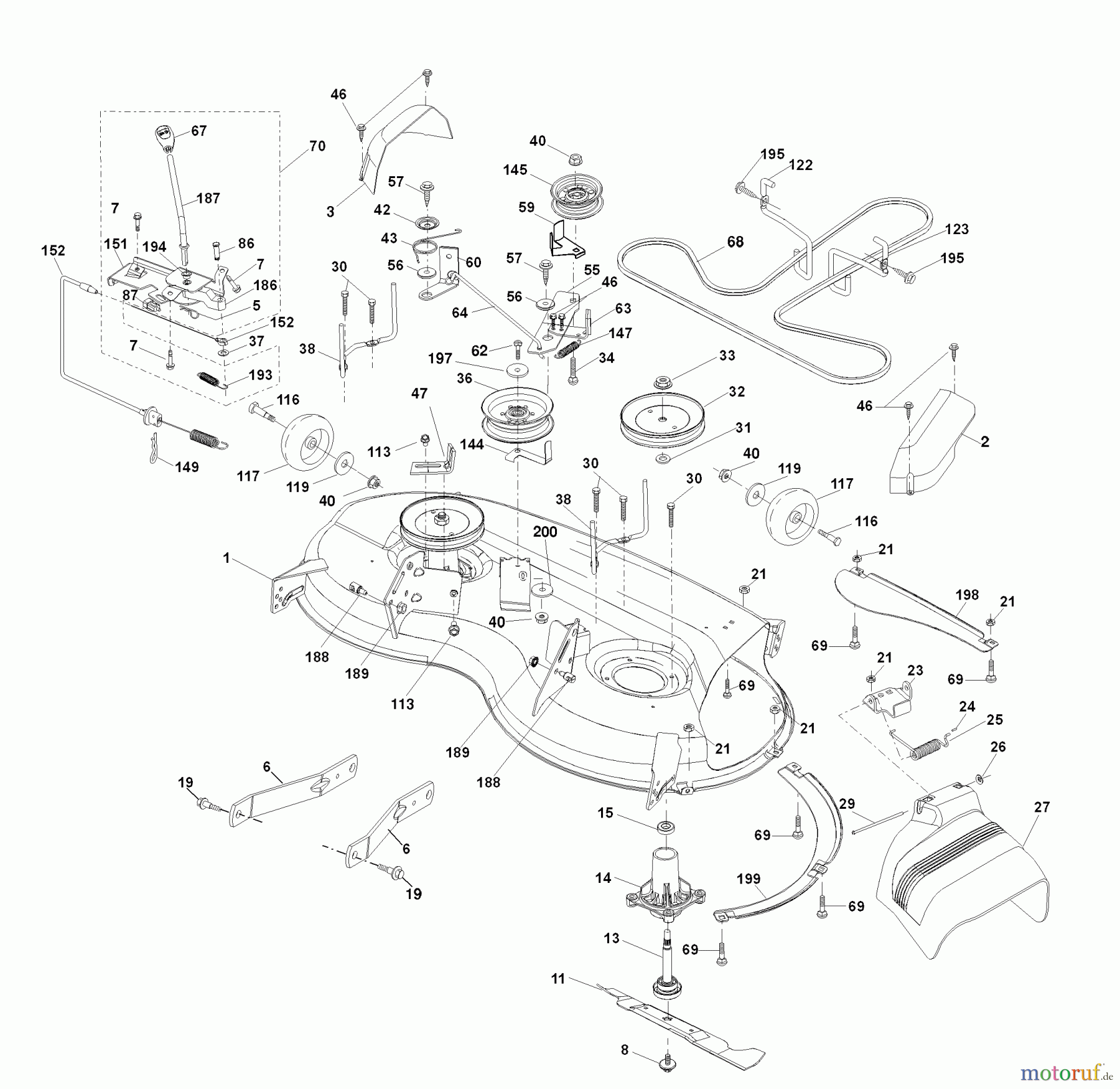  Husqvarna Rasen und Garten Traktoren YTH 20K46 (96045000400) - Husqvarna Yard Tractor (2006-11 & After) Mower Deck