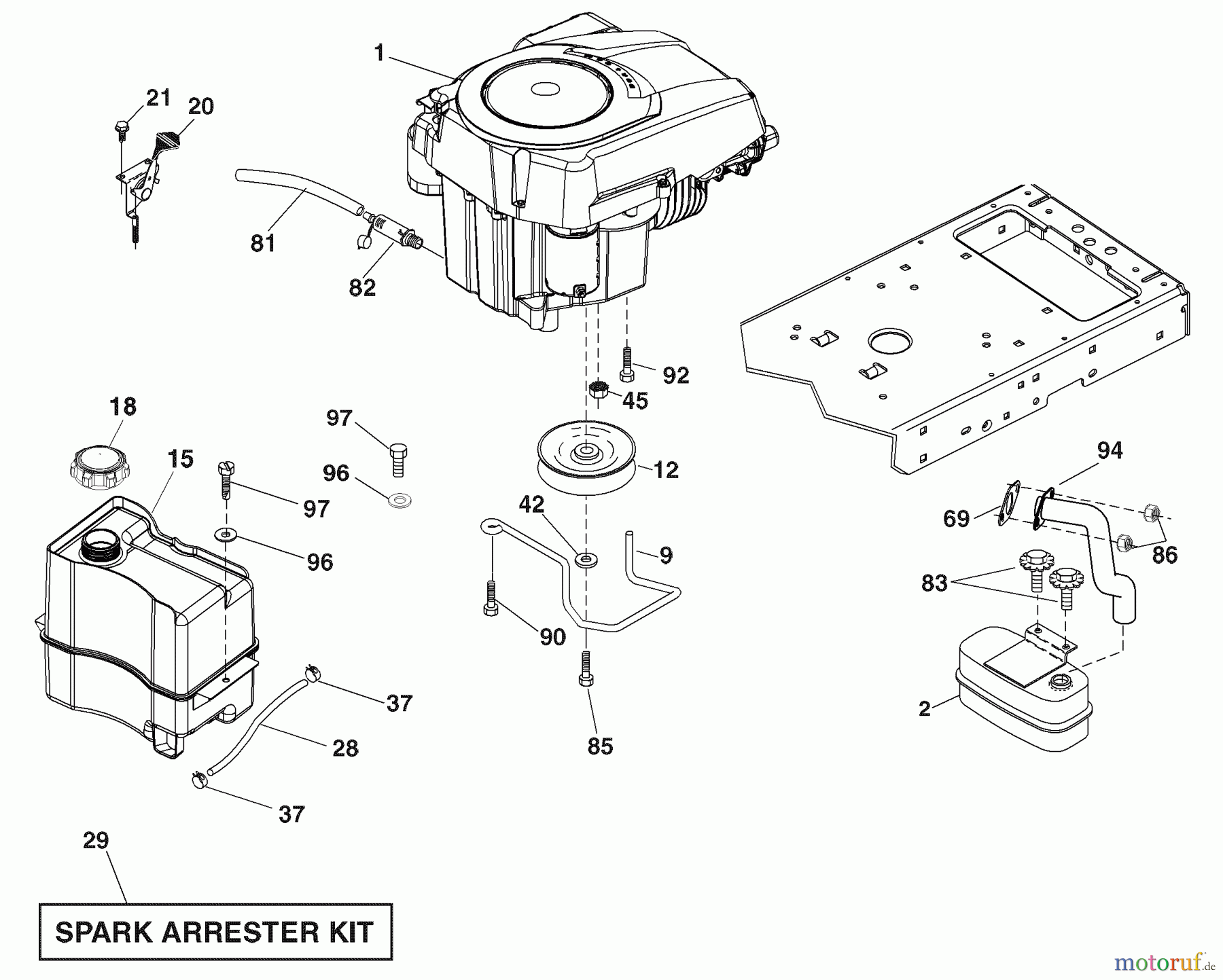  Husqvarna Rasen und Garten Traktoren YTH 20K46 (96045000401) - Husqvarna Yard Tractor (2007-07 & After) Engine