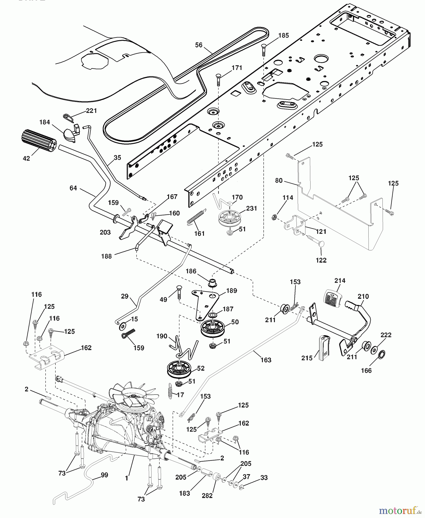  Husqvarna Rasen und Garten Traktoren YTH 20K46 (96045000403) - Husqvarna Yard Tractor (2007-10 & After) Drive