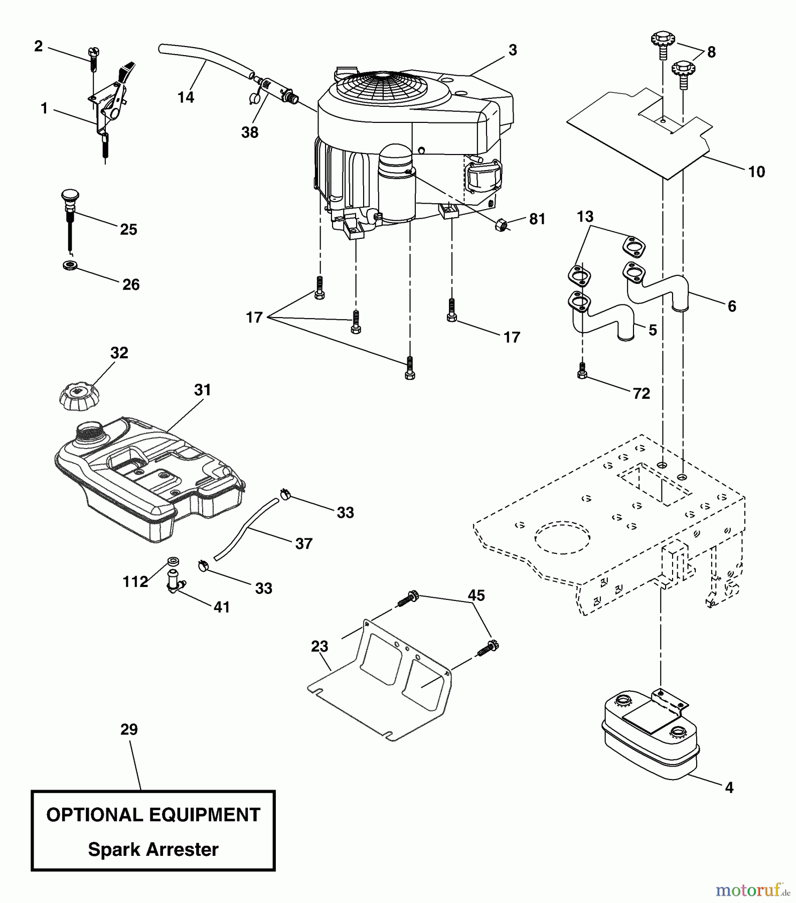  Husqvarna Rasen und Garten Traktoren YTH 2148 (954572035) (LO21H48F) - Husqvarna Yard Tractor (2004-03 to 2004-03) Engine