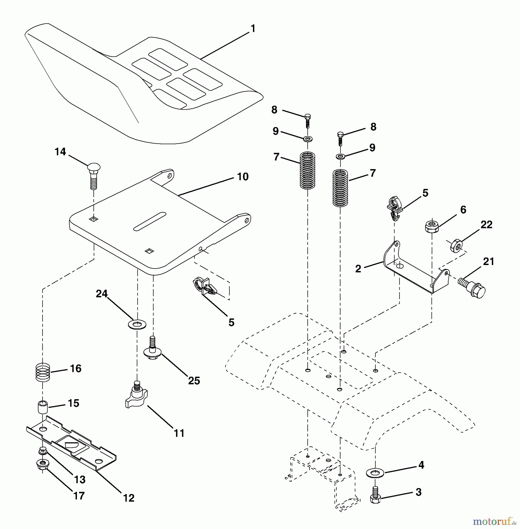  Husqvarna Rasen und Garten Traktoren YTH 2148 (954572035) (LO21H48J) - Husqvarna Yard Tractor (2004-05 to 2005-04) Seat Assembly