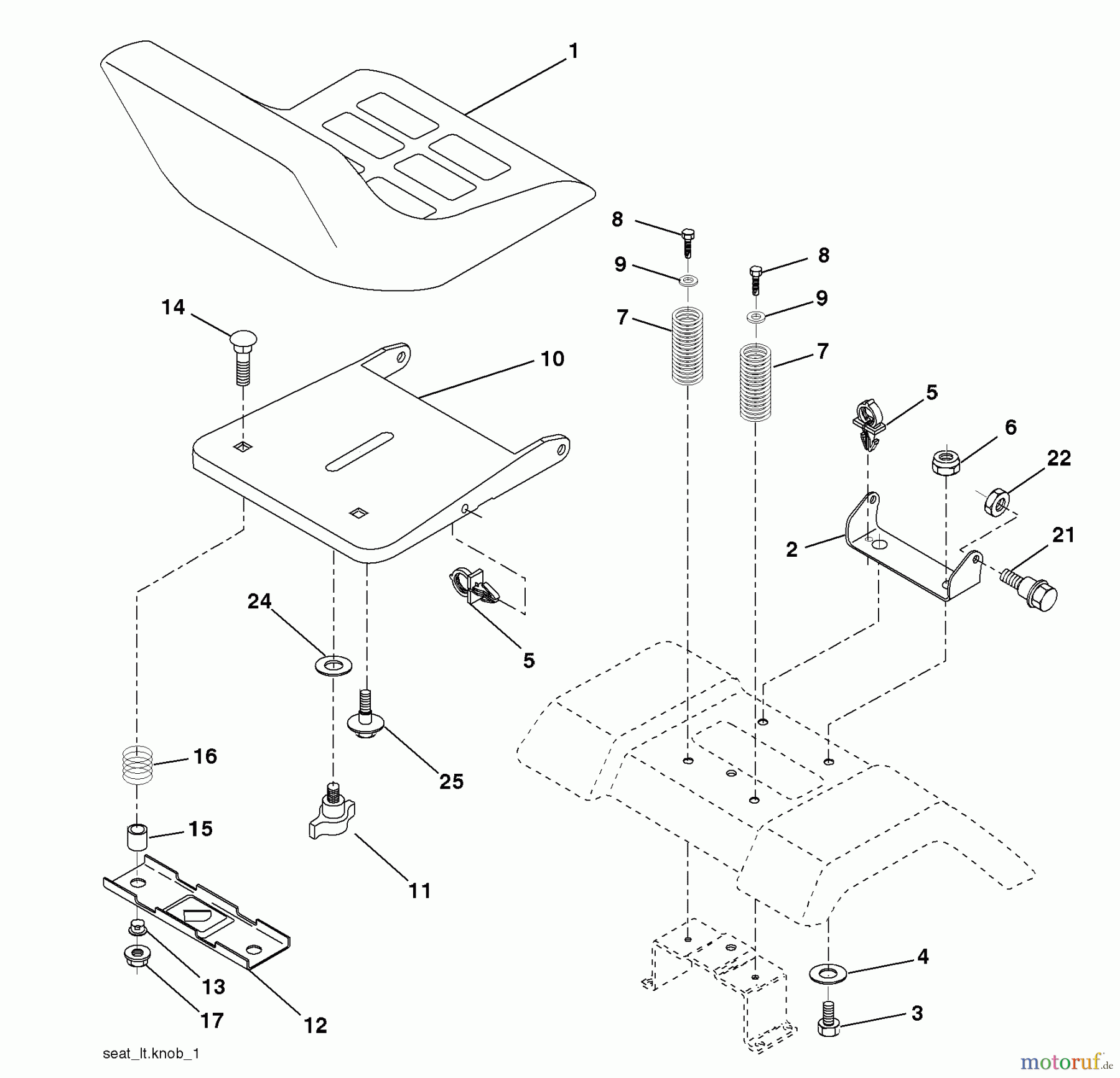  Husqvarna Rasen und Garten Traktoren YTH 2148C (954571960) - Husqvarna Yard Tractor (2004-03 & After) Seat Assembly