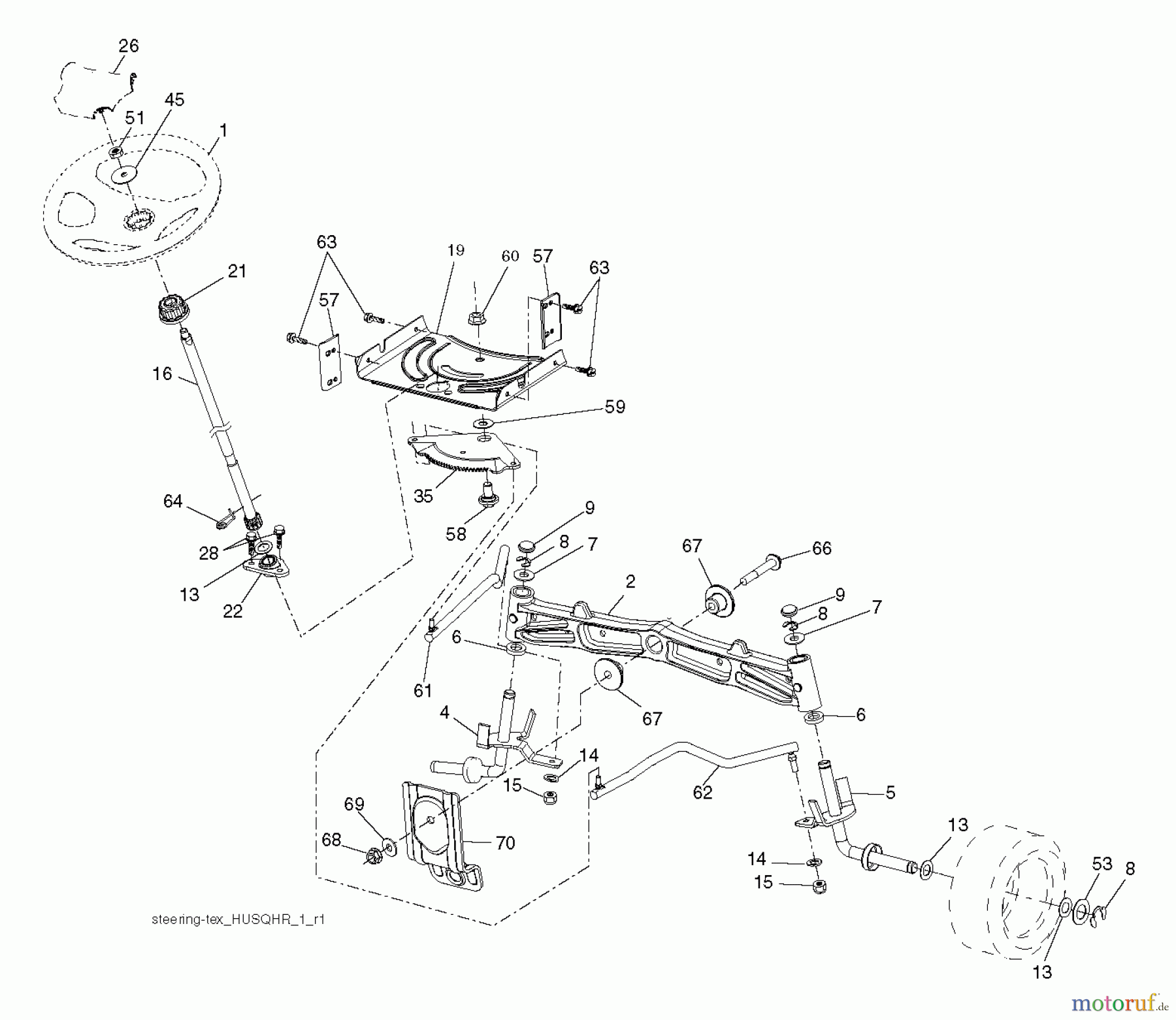  Husqvarna Rasen und Garten Traktoren YTH 21K46 (96045002902) - Husqvarna Yard Tractor (2011-08 & After) STEERING