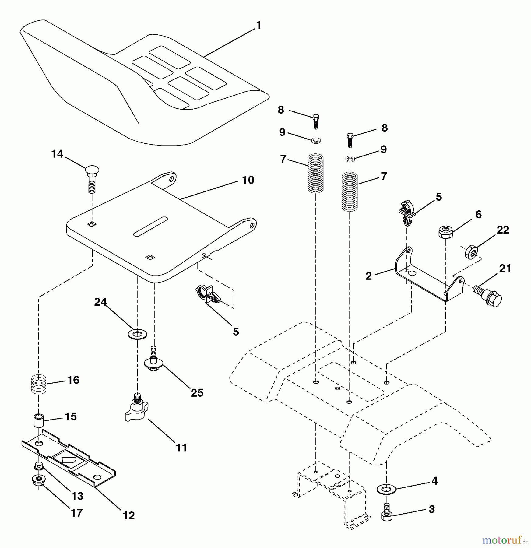  Husqvarna Rasen und Garten Traktoren YTH 2242B (954570383) - Husqvarna Yard Tractor (2003-01 & After) Seat Assembly