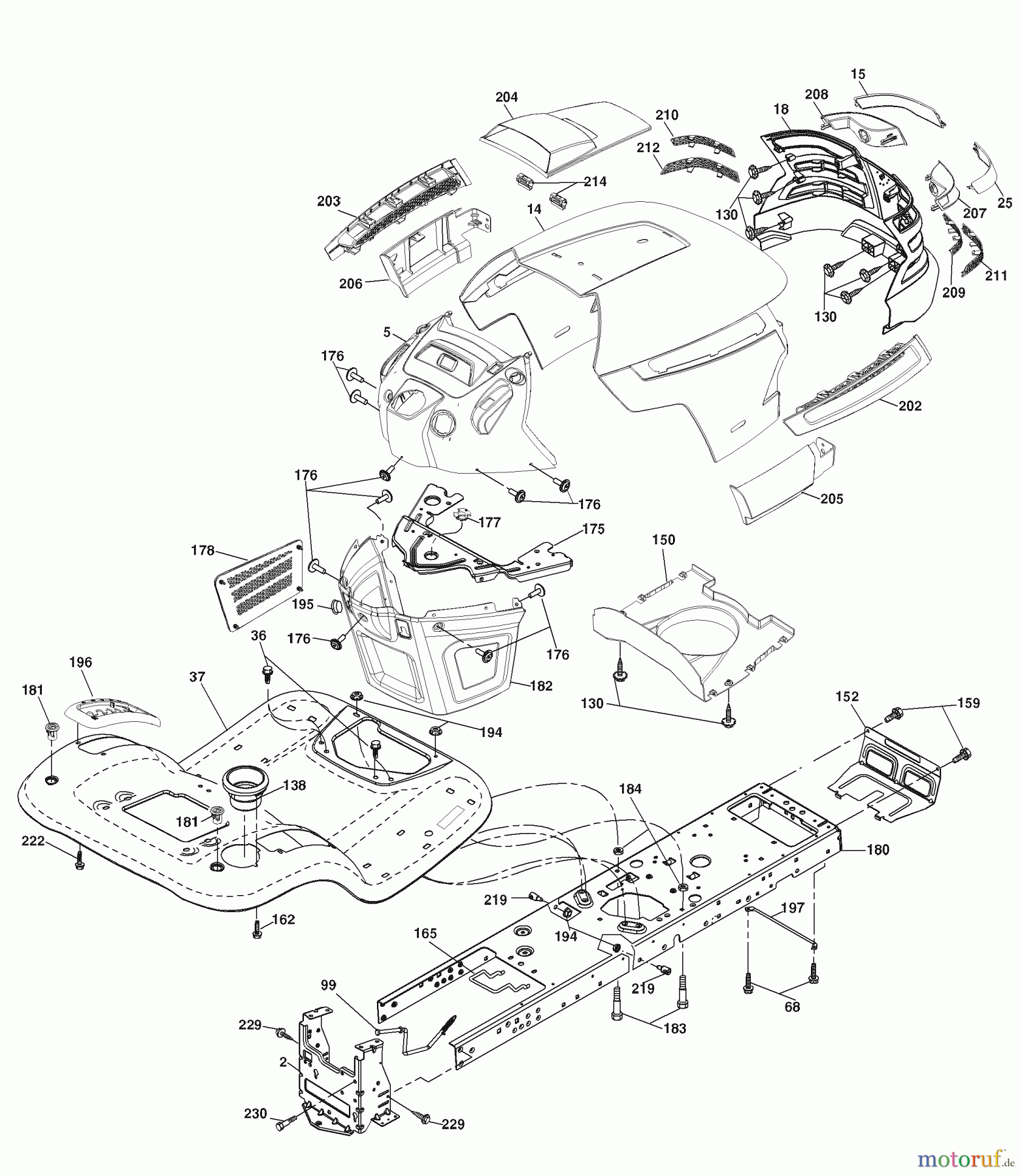  Husqvarna Rasen und Garten Traktoren YTH 2242T (96043002102) - Husqvarna Yard Tractor (2008-01 & After) Chassis