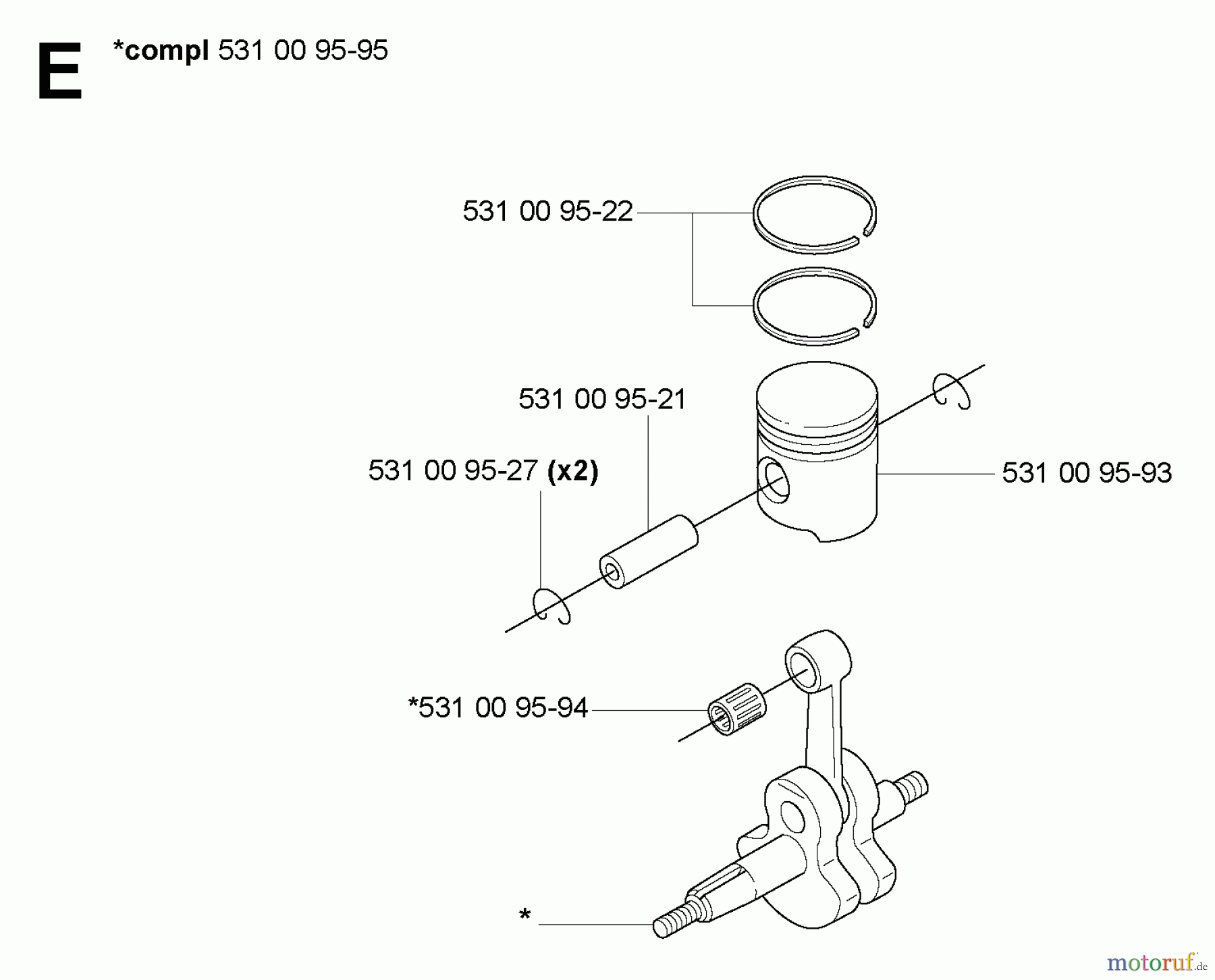  Husqvarna Bläser / Sauger / Häcksler / Mulchgeräte 125 BT - Husqvarna Backpack Blower (2004-10 & After) Piston/ Crankshaft