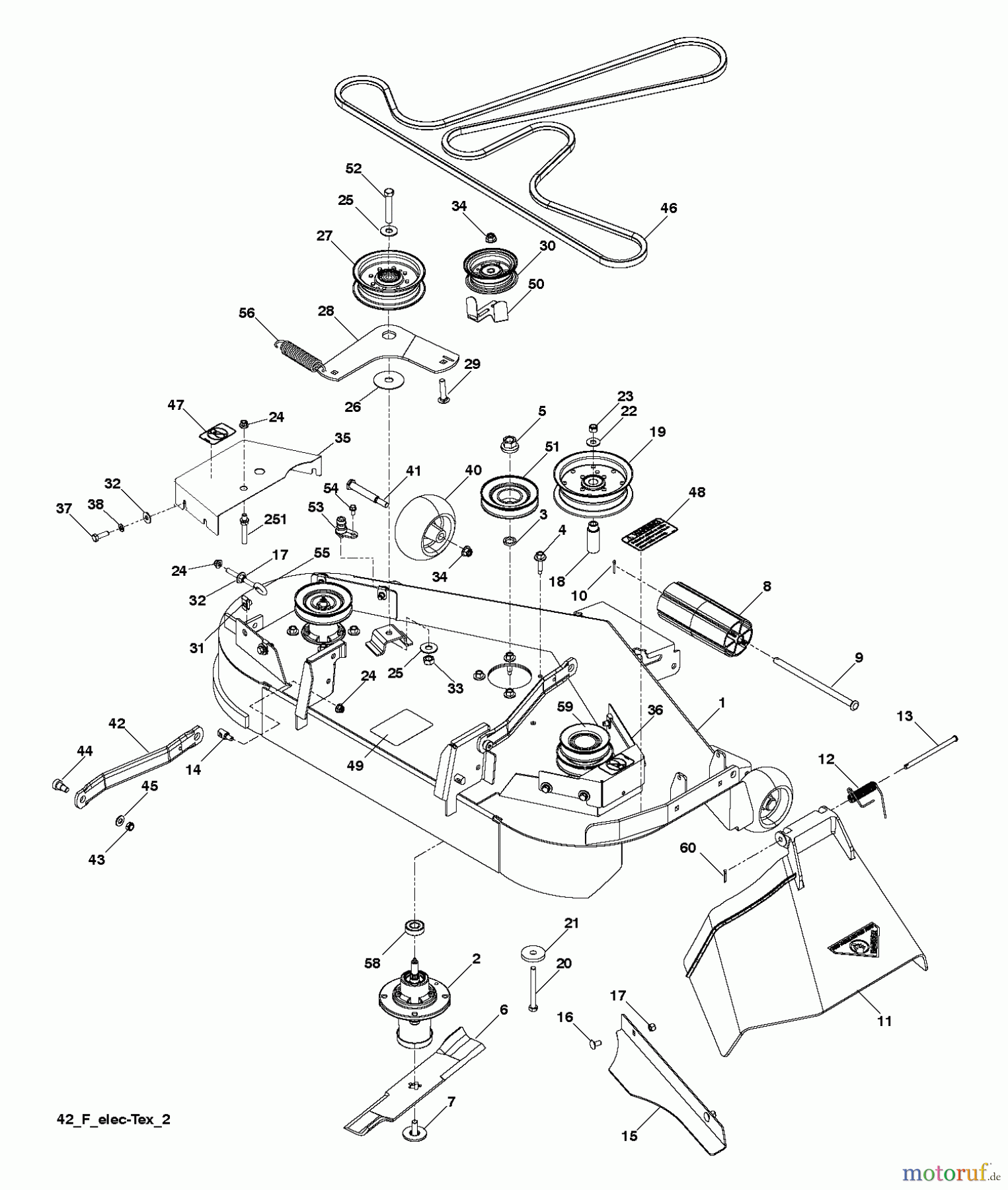  Husqvarna Rasen und Garten Traktoren YTH 2242TDF (96041017302) - Husqvarna Yard Tractor (2010-11 & After) MOWER DECK / CUTTING DECK