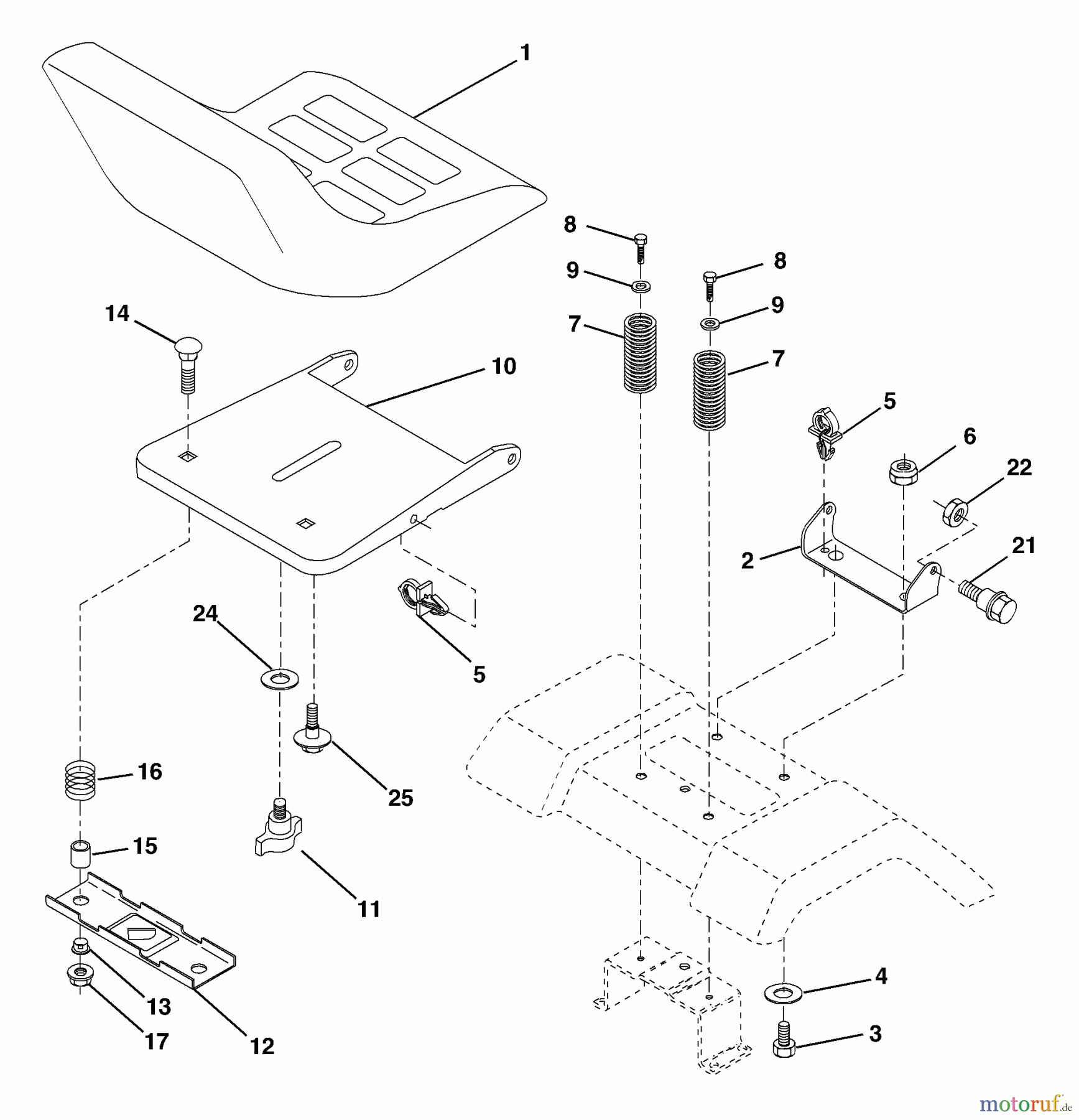  Husqvarna Rasen und Garten Traktoren YTH 2248B (954571977) - Husqvarna Yard Tractor (2004-06 & After) Seat Assembly