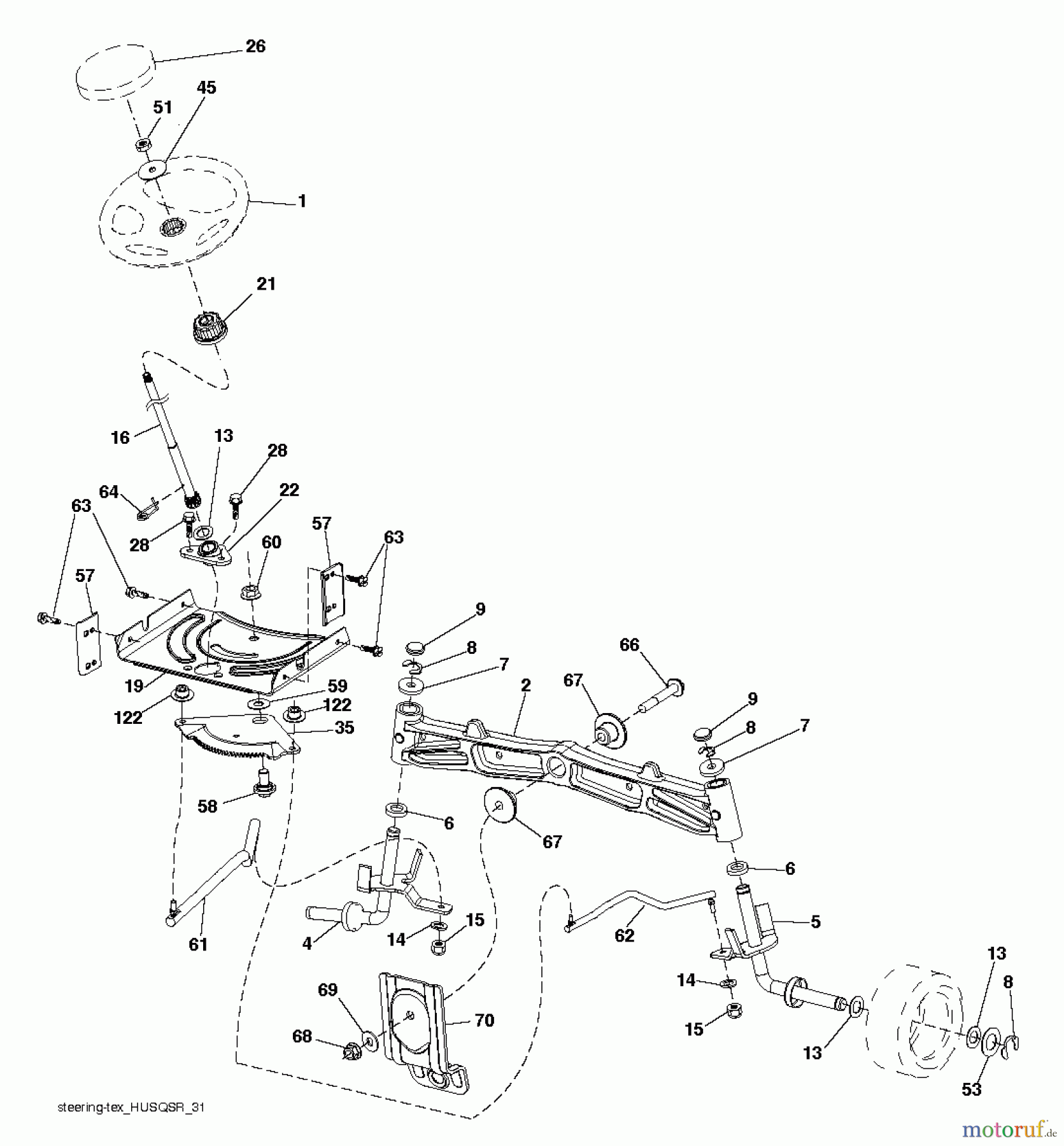  Husqvarna Rasen und Garten Traktoren YTH 22K42 (96048003200) - Husqvarna Yard Tractor (2012-01 & After) STEERING