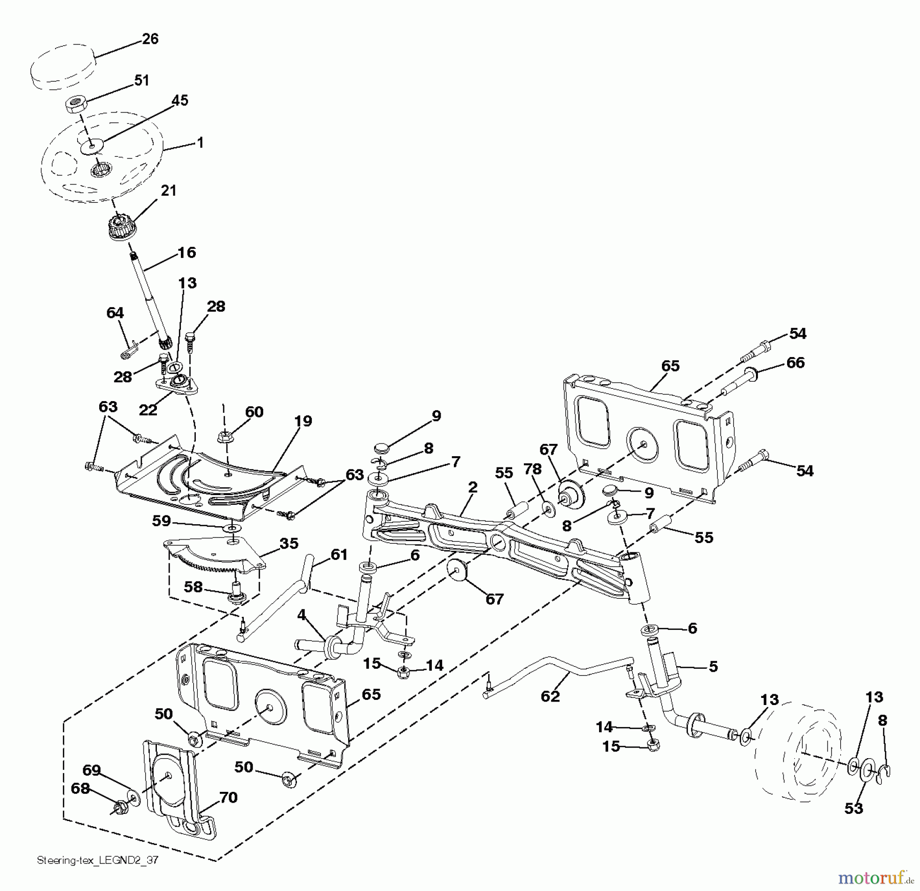  Husqvarna Rasen und Garten Traktoren YTH 22V42LS (96043012601) - Husqvarna Yard Tractor (2011-08 & After) STEERING