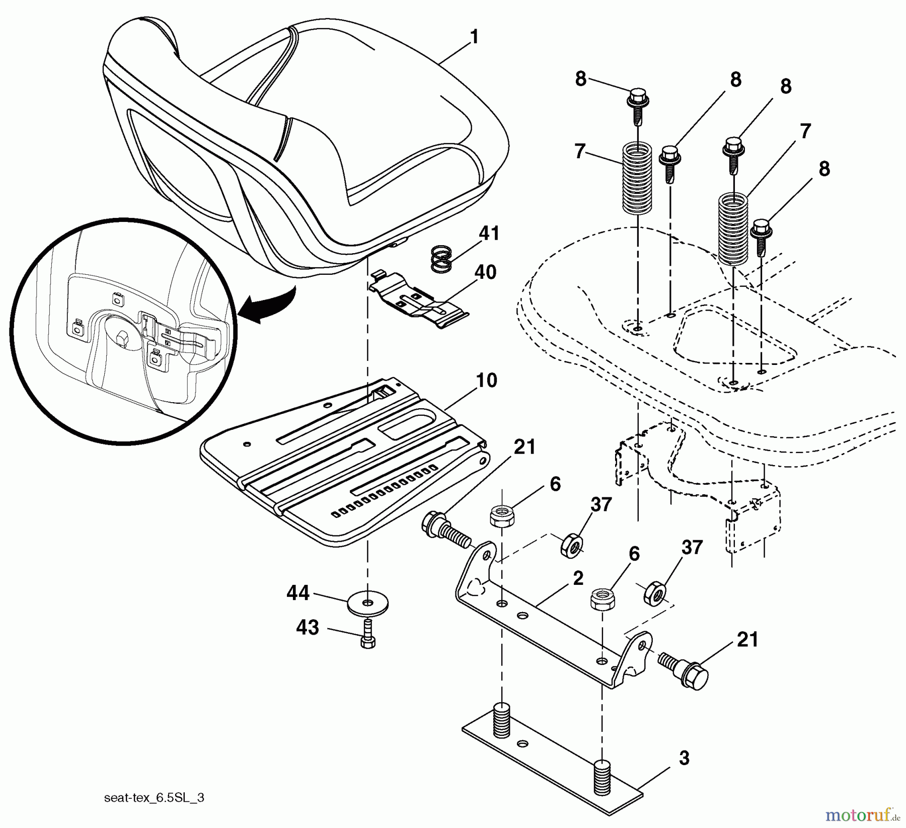  Husqvarna Rasen und Garten Traktoren YTH 22V46 (96043010100) - Husqvarna Yard Tractor (2010-04 & After) Seat Assembly