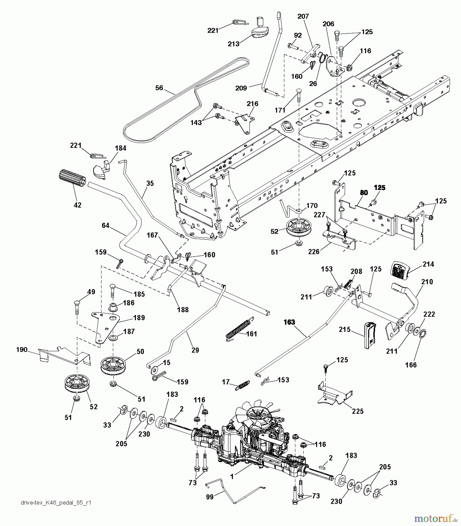  Husqvarna Rasen und Garten Traktoren YTH 22V46 (96043016200) - Husqvarna Yard Tractor (2012-09 & After) DRIVE