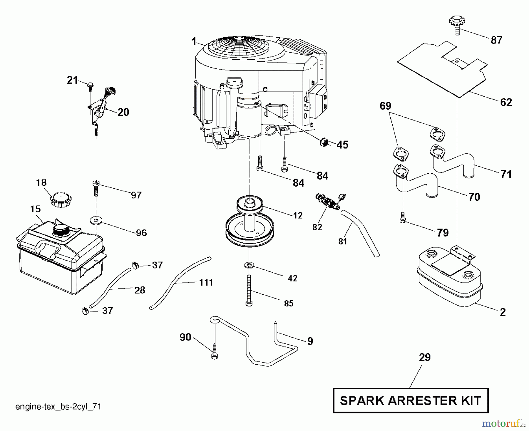  Husqvarna Rasen und Garten Traktoren YTH 22V46 (96043016100) - Husqvarna Yard Tractor (2012-09 & After) ENGINE