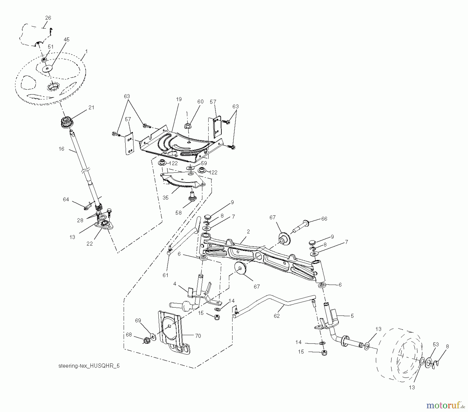  Husqvarna Rasen und Garten Traktoren YTH 2146 (96048004201) - Husqvarna Yard Tractor (2013-04) STEERING