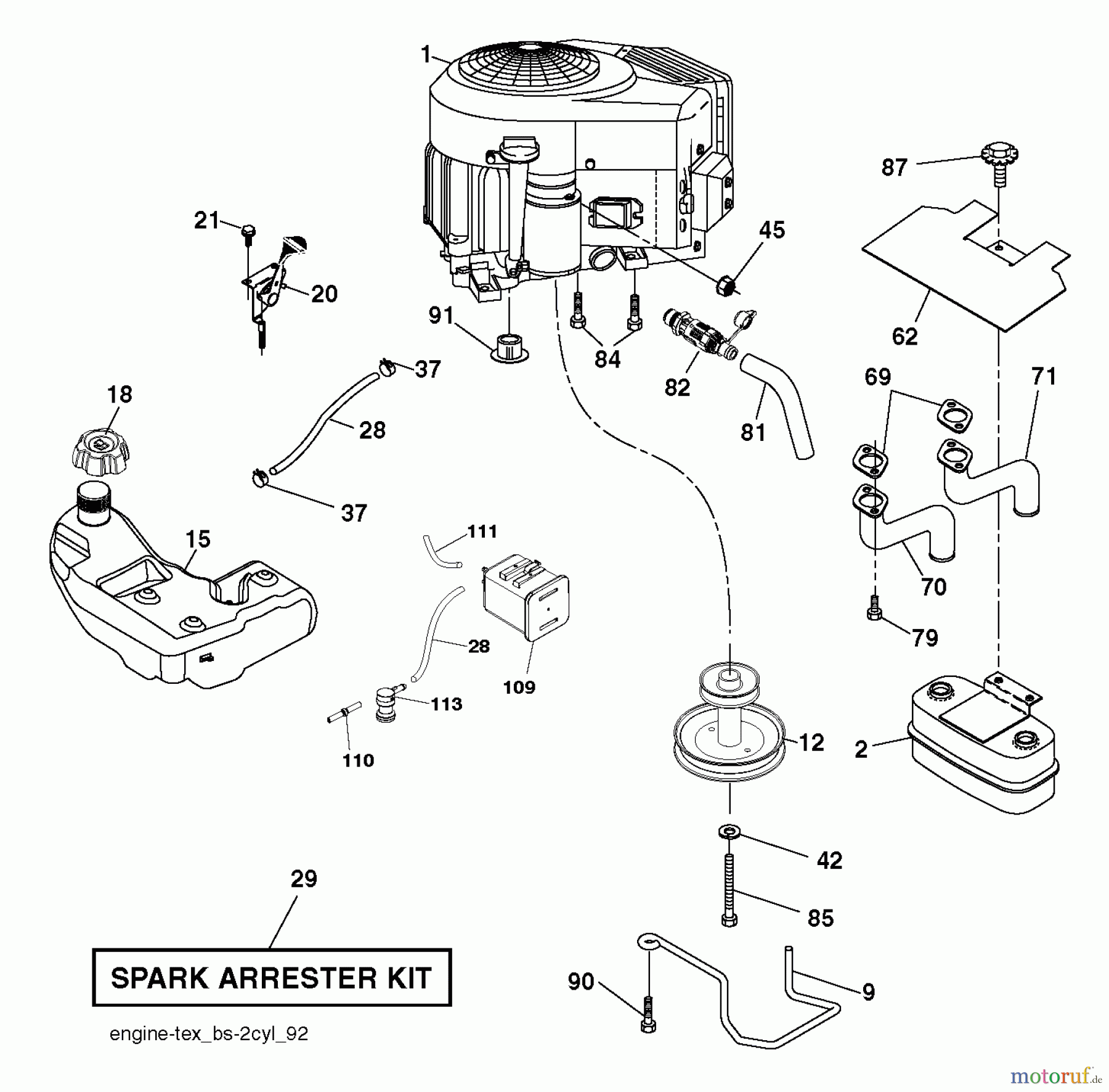  Husqvarna Rasen und Garten Traktoren YTH 22V46 (96043016200) - Husqvarna Yard Tractor (2012-09 & After) ENGINE