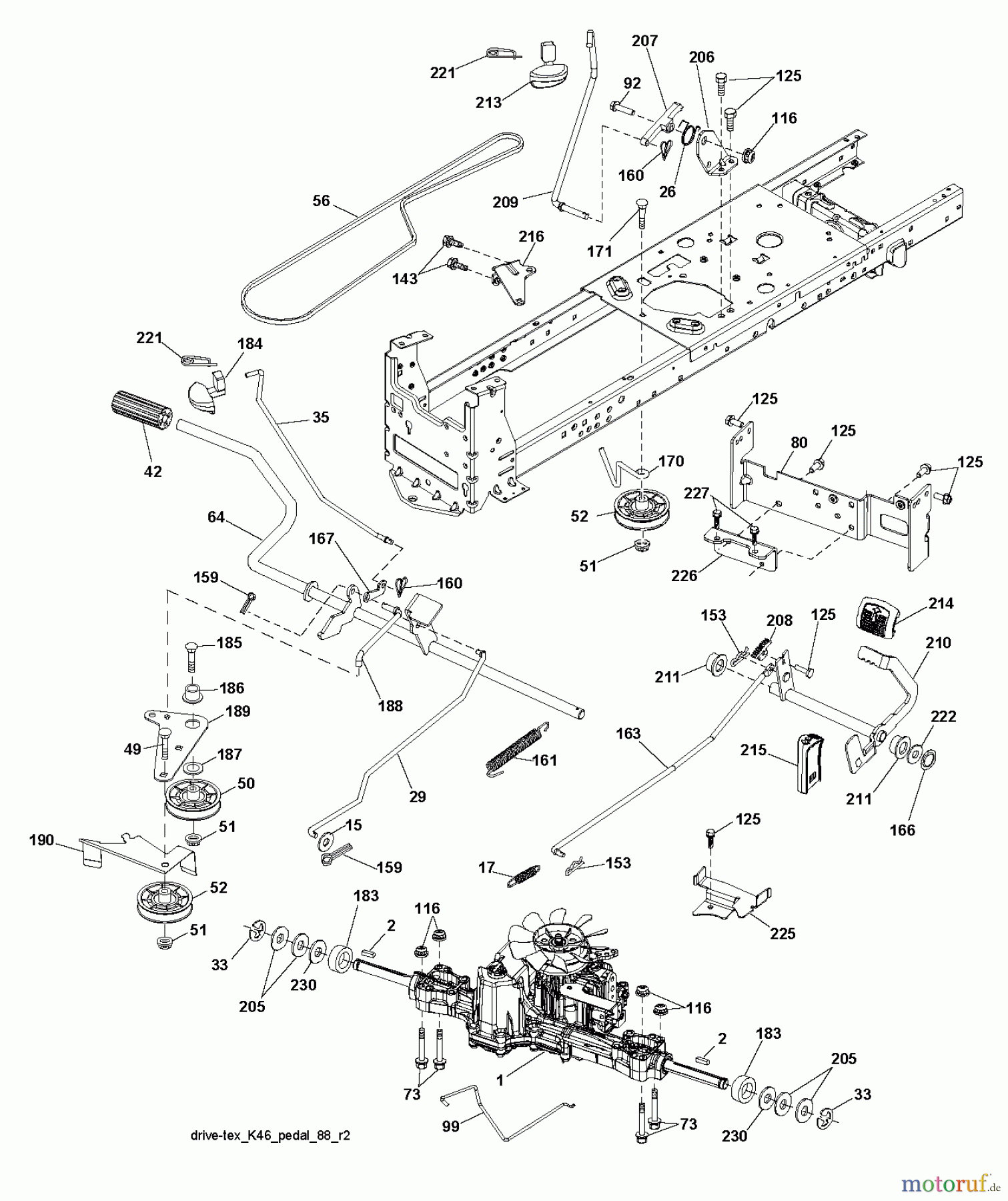  Husqvarna Rasen und Garten Traktoren YTH 22V46 (96045004500) - Husqvarna Yard Tractor (2013-08) DRIVE