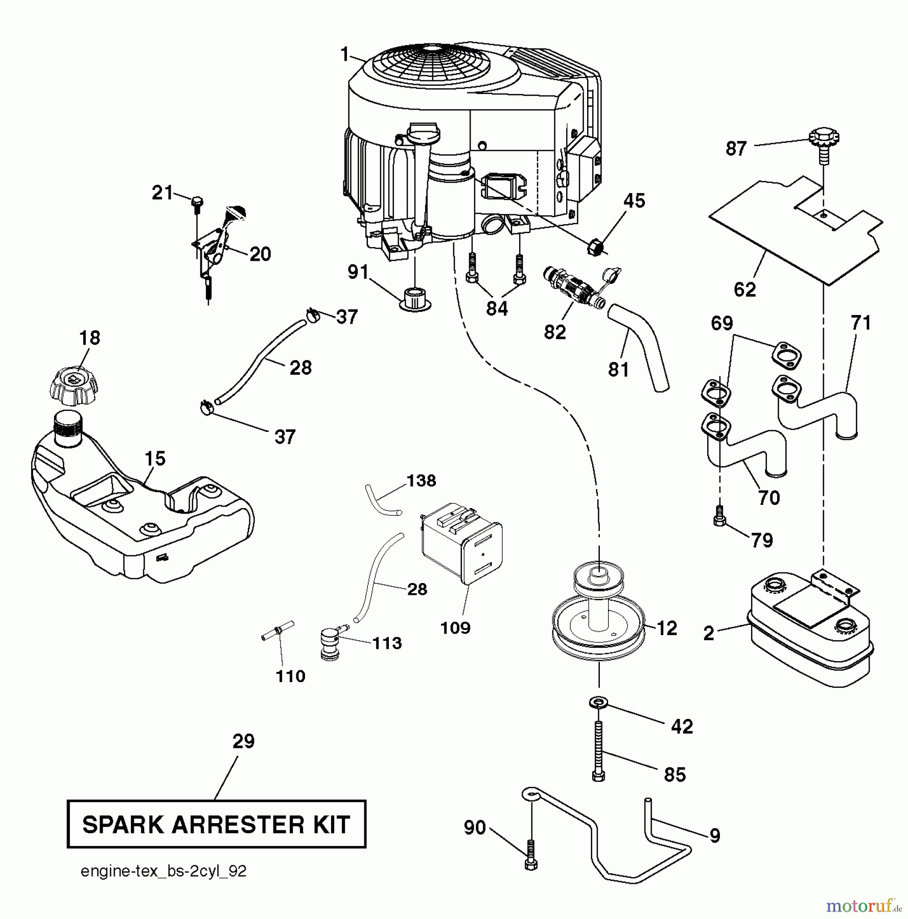  Husqvarna Rasen und Garten Traktoren YTH 22V46 (96045004800) - Husqvarna Yard Tractor (2013-09) ENGINE