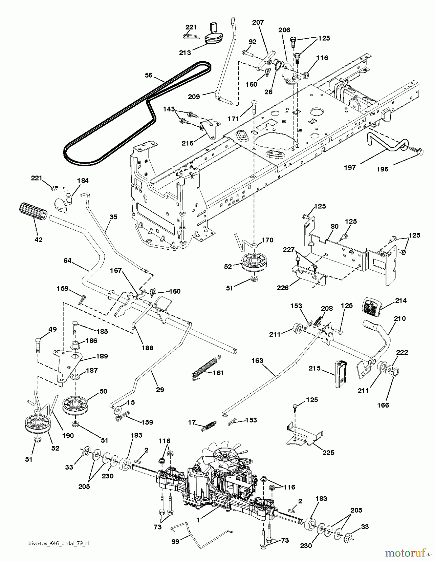  Husqvarna Rasen und Garten Traktoren YTH 22V46XLS (96043013400) - Husqvarna Yard Tractor (2011-08 & After) DRIVE