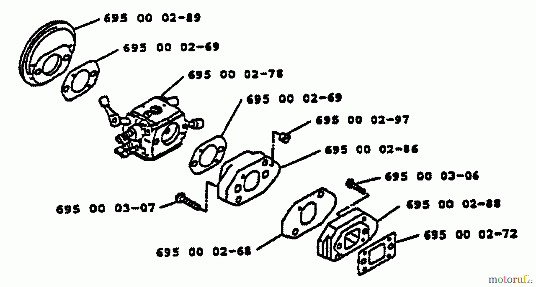  Husqvarna Bläser / Sauger / Häcksler / Mulchgeräte 140 B - Husqvarna Backpack Blower (1996-01 & After) Carburetor/Manifolds