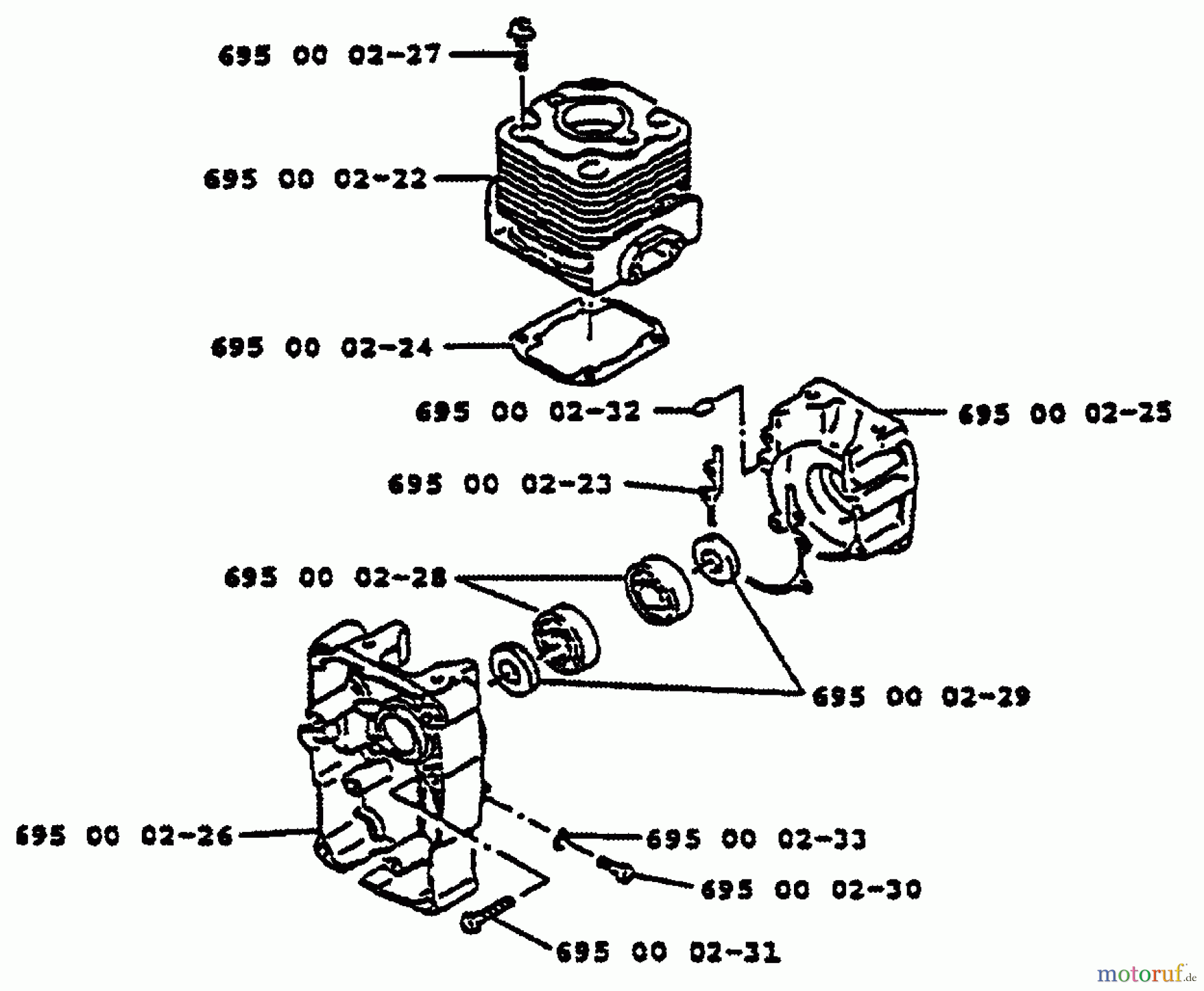  Husqvarna Bläser / Sauger / Häcksler / Mulchgeräte 140 B - Husqvarna Backpack Blower (1996-01 & After) Crankcase/Cylinder