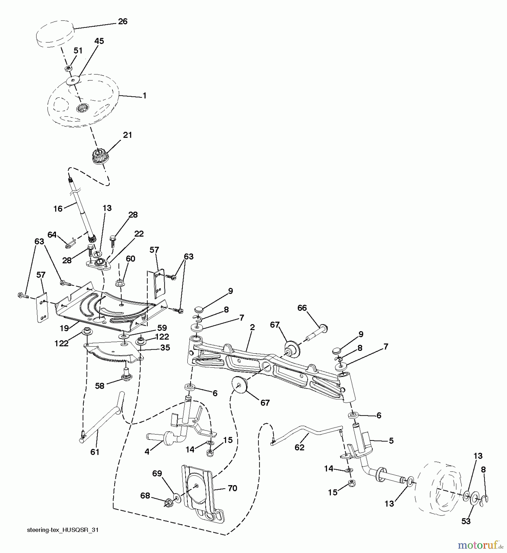  Husqvarna Rasen und Garten Traktoren YTH 23V42 (96043014600) - Husqvarna Yard Tractor (2012-08 & After) STEERING