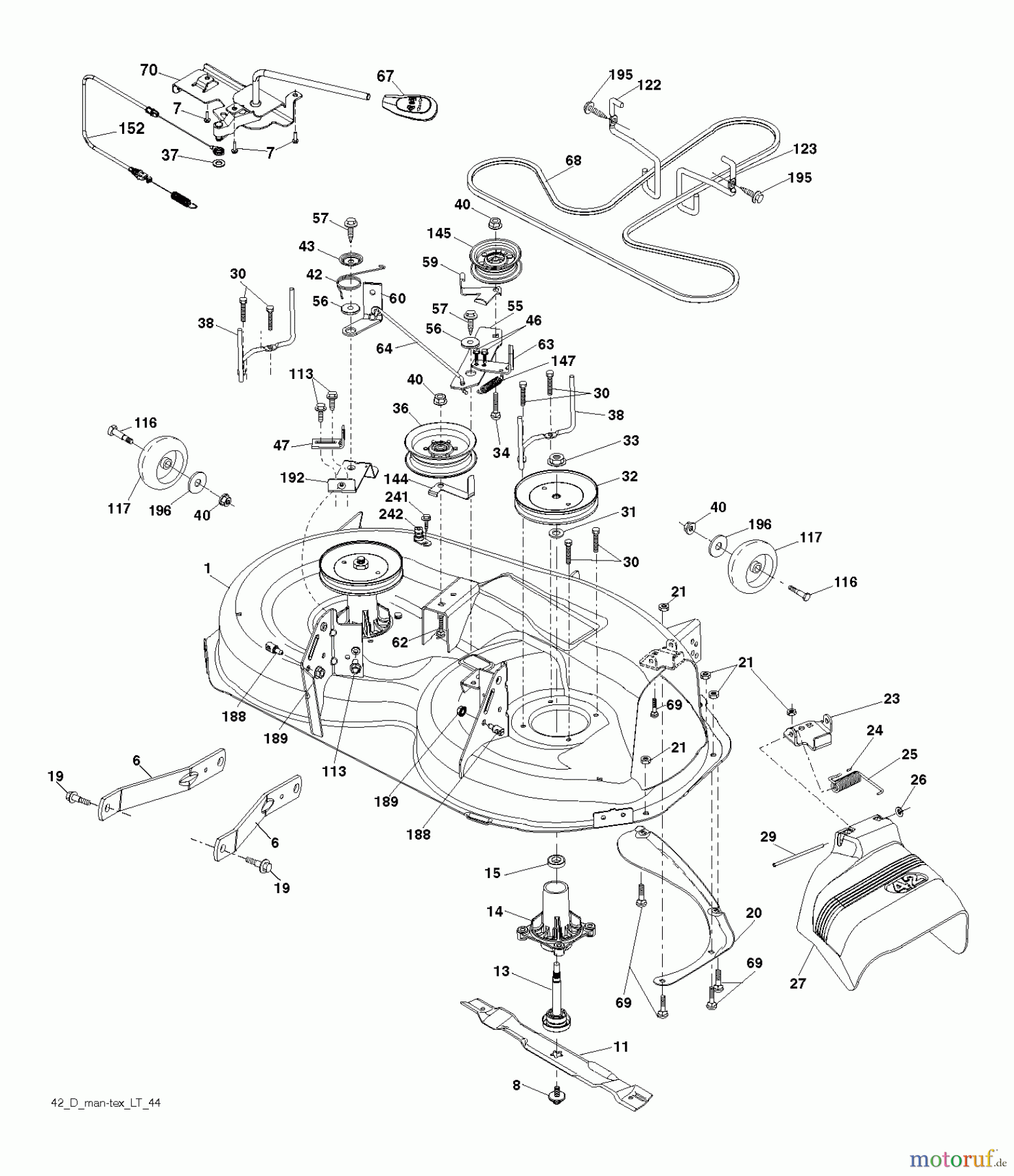  Husqvarna Rasen und Garten Traktoren YTH 23V42 (96043014700) - Husqvarna Yard Tractor (2012-09 & After) MOWER DECK / CUTTING DECK