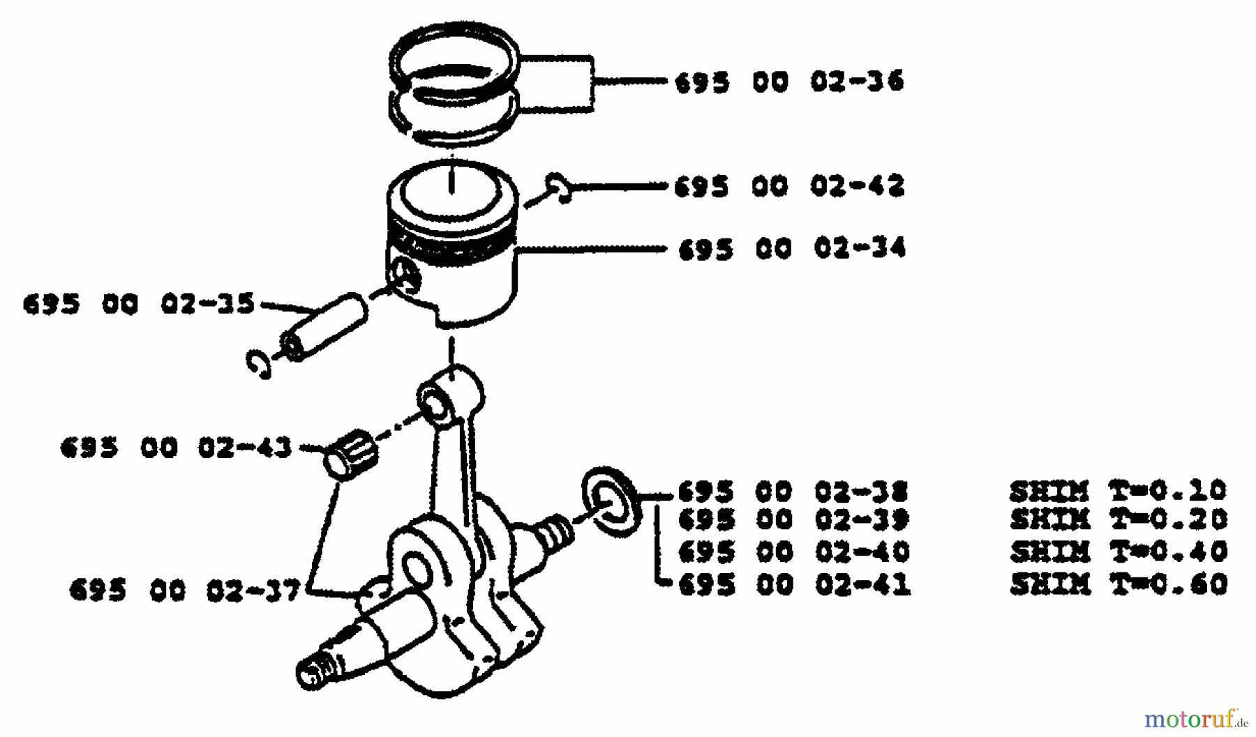  Husqvarna Bläser / Sauger / Häcksler / Mulchgeräte 140 B - Husqvarna Backpack Blower (1996-01 & After) Piston/Crankshaft