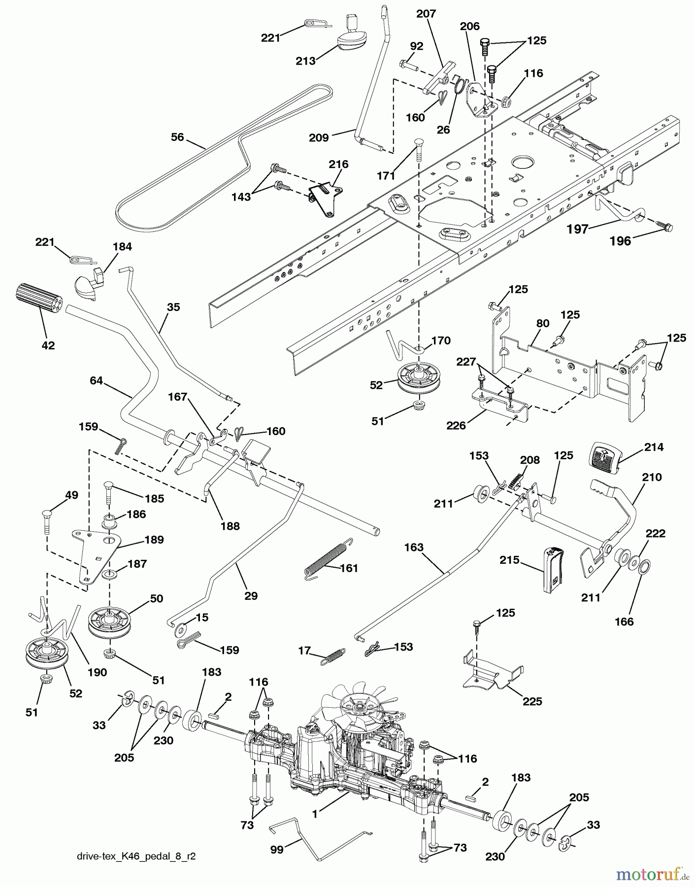  Husqvarna Rasen und Garten Traktoren YTH 23V48 (96043008601) - Husqvarna Yard Tractor (2010-04 to 2010-06) Drive