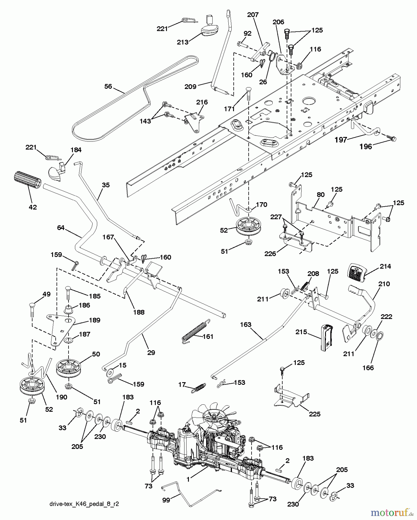  Husqvarna Rasen und Garten Traktoren YTH 23V48 (96043012501) - Husqvarna Yard Tractor (2011-07 & After) DRIVE