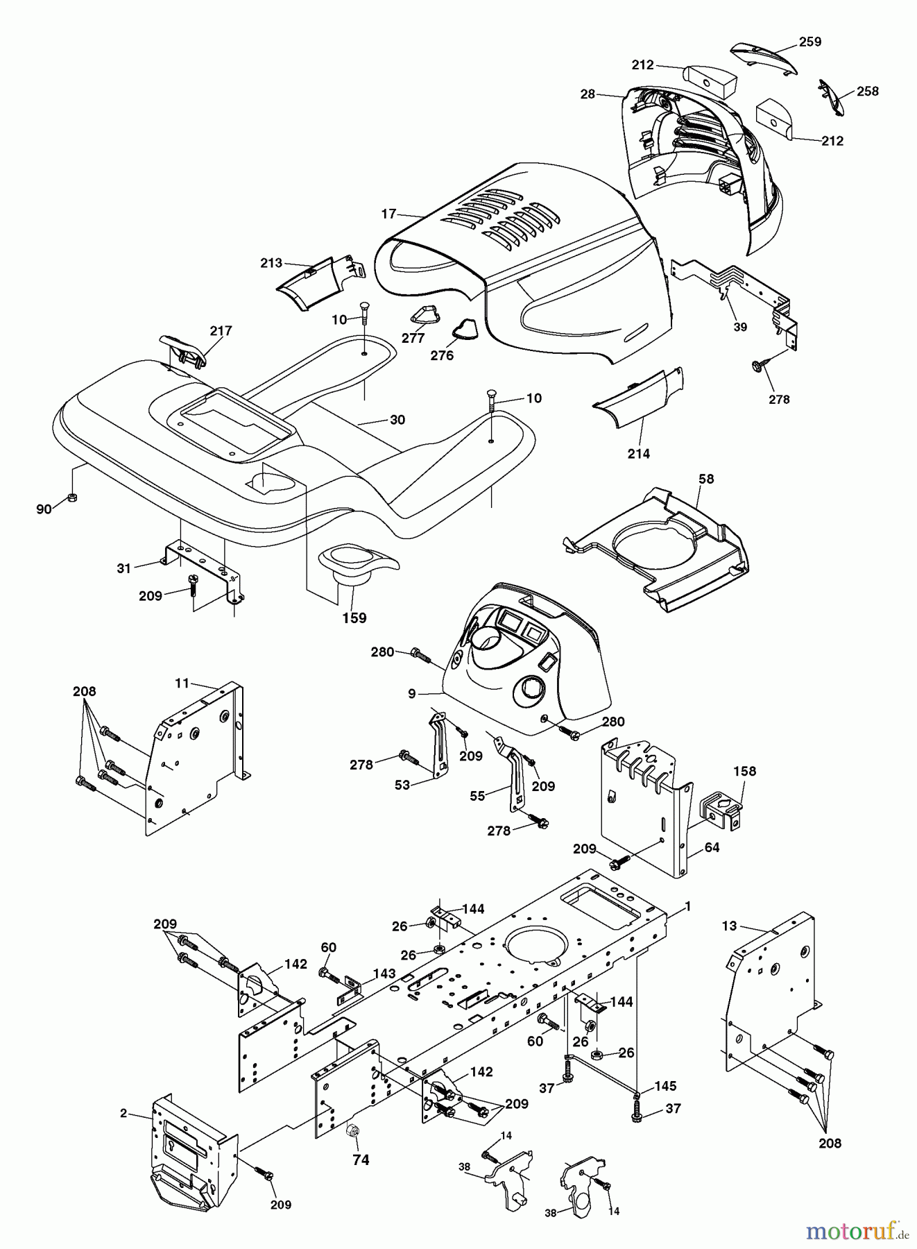  Husqvarna Rasen und Garten Traktoren YTH 2448 (960130007) (917.279080) - Husqvarna Yard Tractor (2004-12 & After) (Sears Craftsman) Chassis And Enclosures