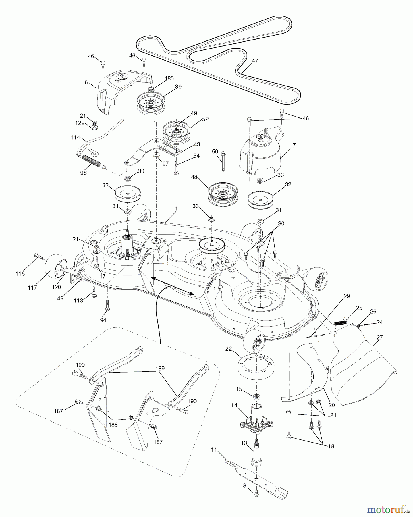  Husqvarna Rasen und Garten Traktoren YTH 2448T (917.279201) - Husqvarna Yard Tractor (2006-05 & After) (Sears Craftsman) Mower Deck