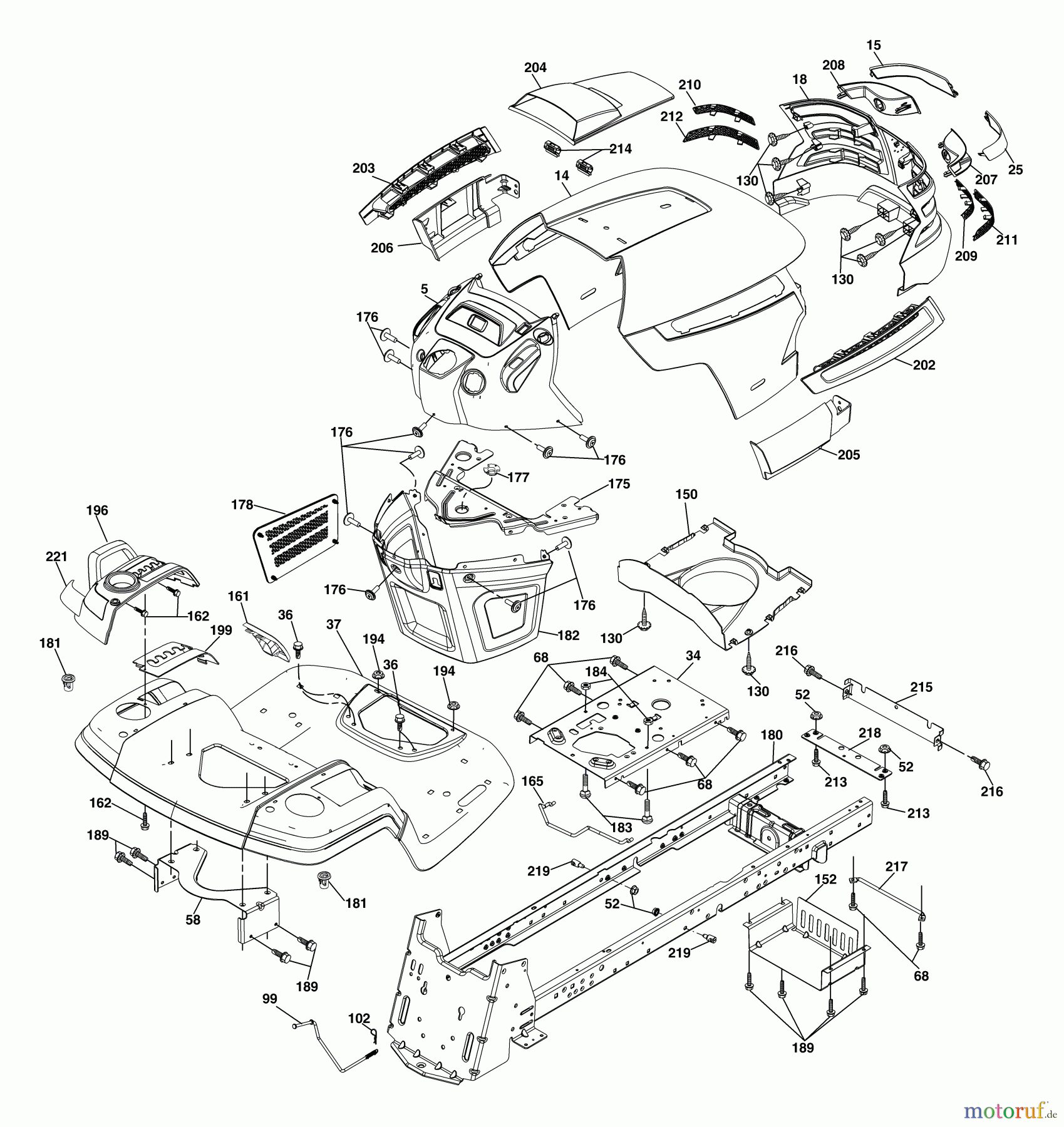  Husqvarna Rasen und Garten Traktoren YTH 2448T (96043000802) - Husqvarna Yard Tractor (2006-03 & After) Chassis