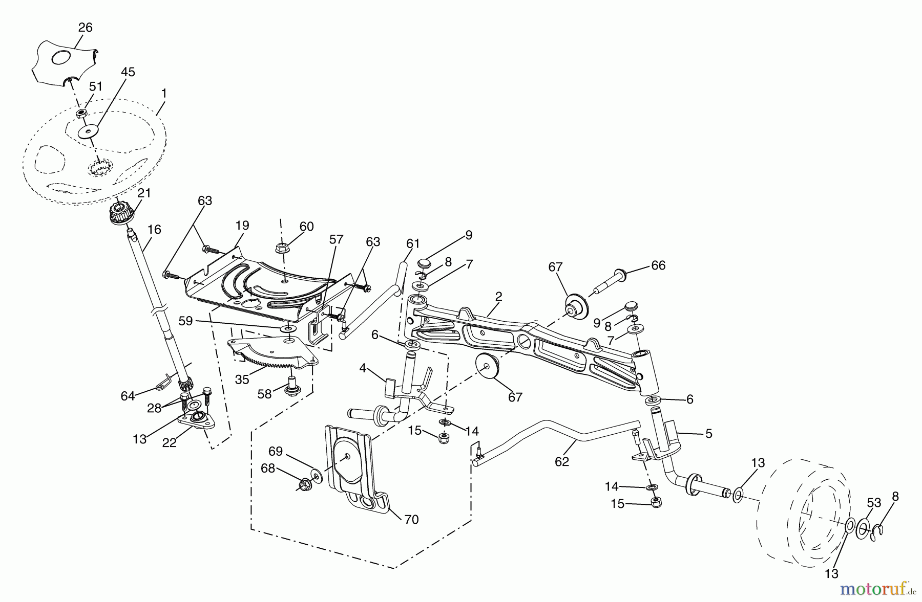  Husqvarna Rasen und Garten Traktoren YTH 2448T (96043000801) - Husqvarna Yard Tractor (2006-04 & After) Steering Assembly