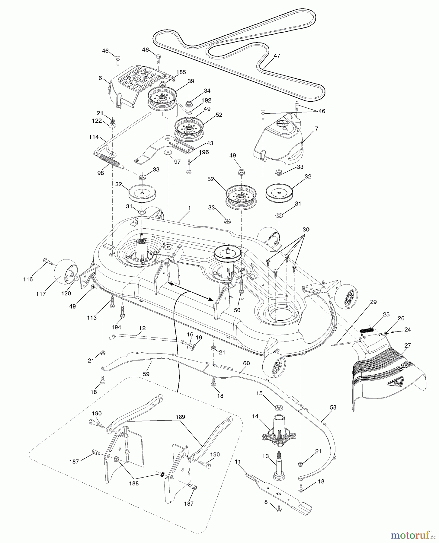  Husqvarna Rasen und Garten Traktoren YTH 2454 (96043003400) - Husqvarna Yard Tractor (2006-12 & After) Mower Deck