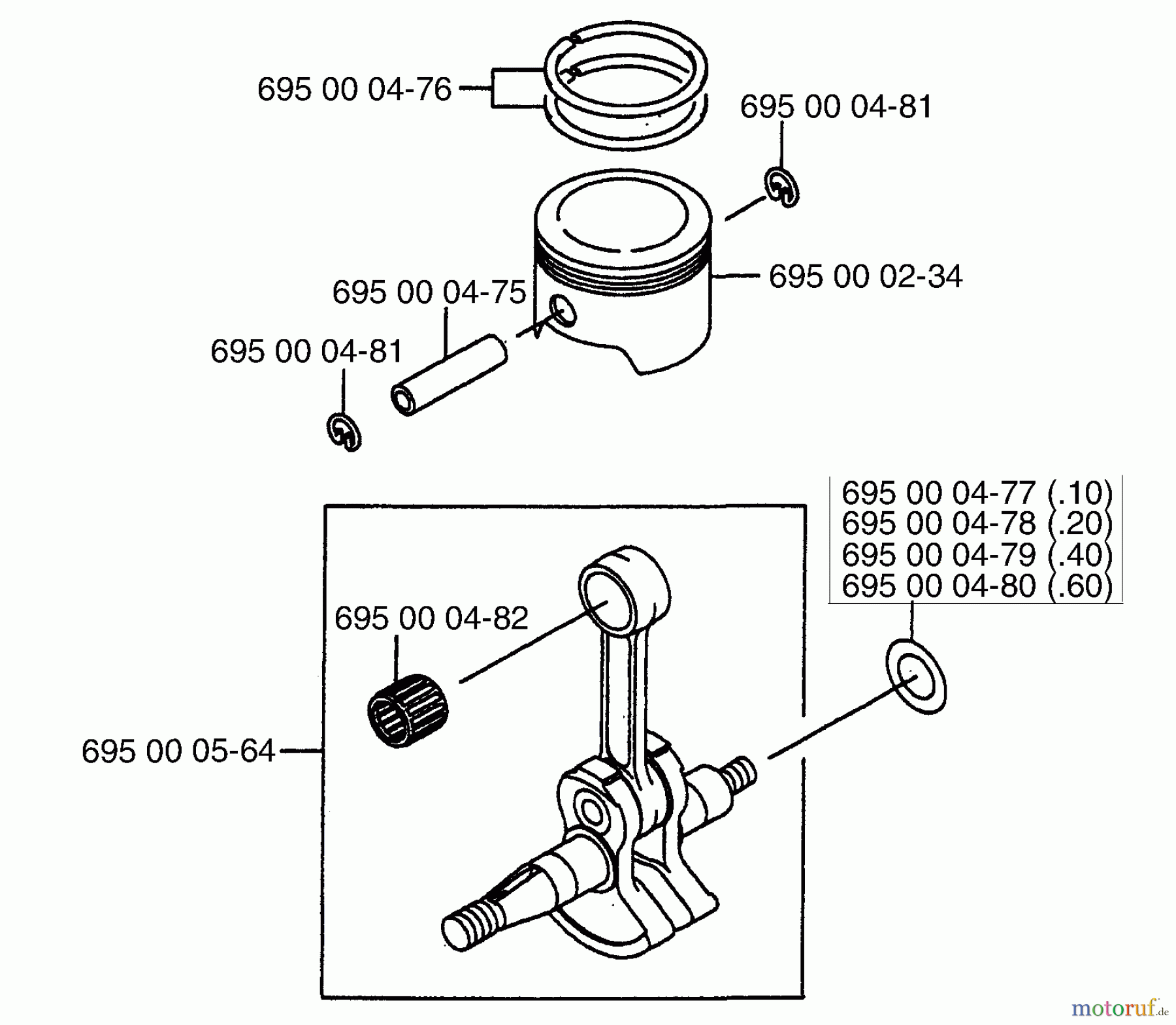  Husqvarna Bläser / Sauger / Häcksler / Mulchgeräte 145 BF - Husqvarna Backpack Blower (1997-07 & After) Piston & Crankshaft